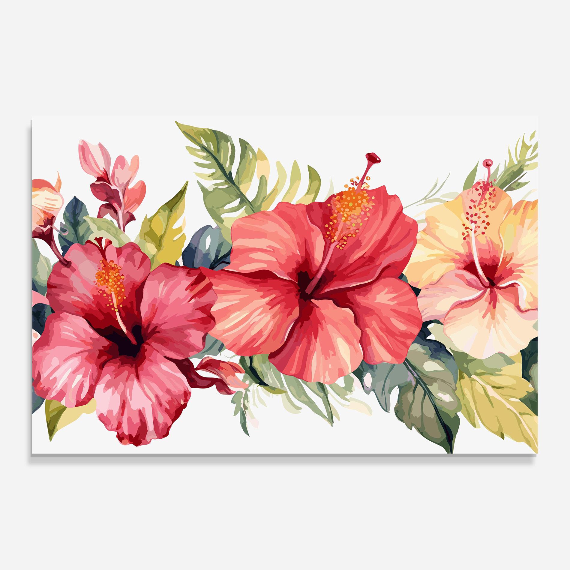 Tablou Sticla Flowers Exotic Art mockup 0