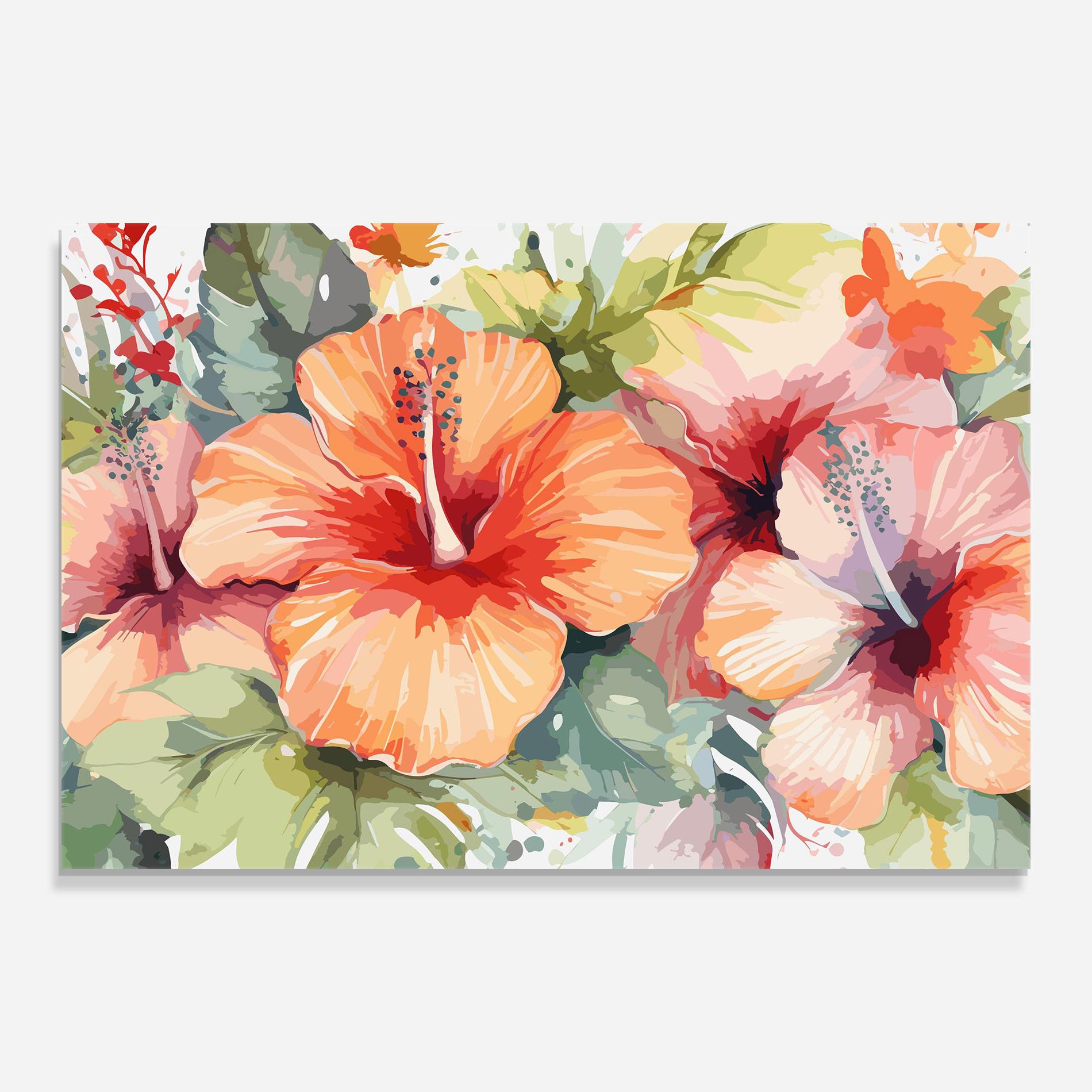 Tablou Sticla Pastel Exotic Flower mockup 0