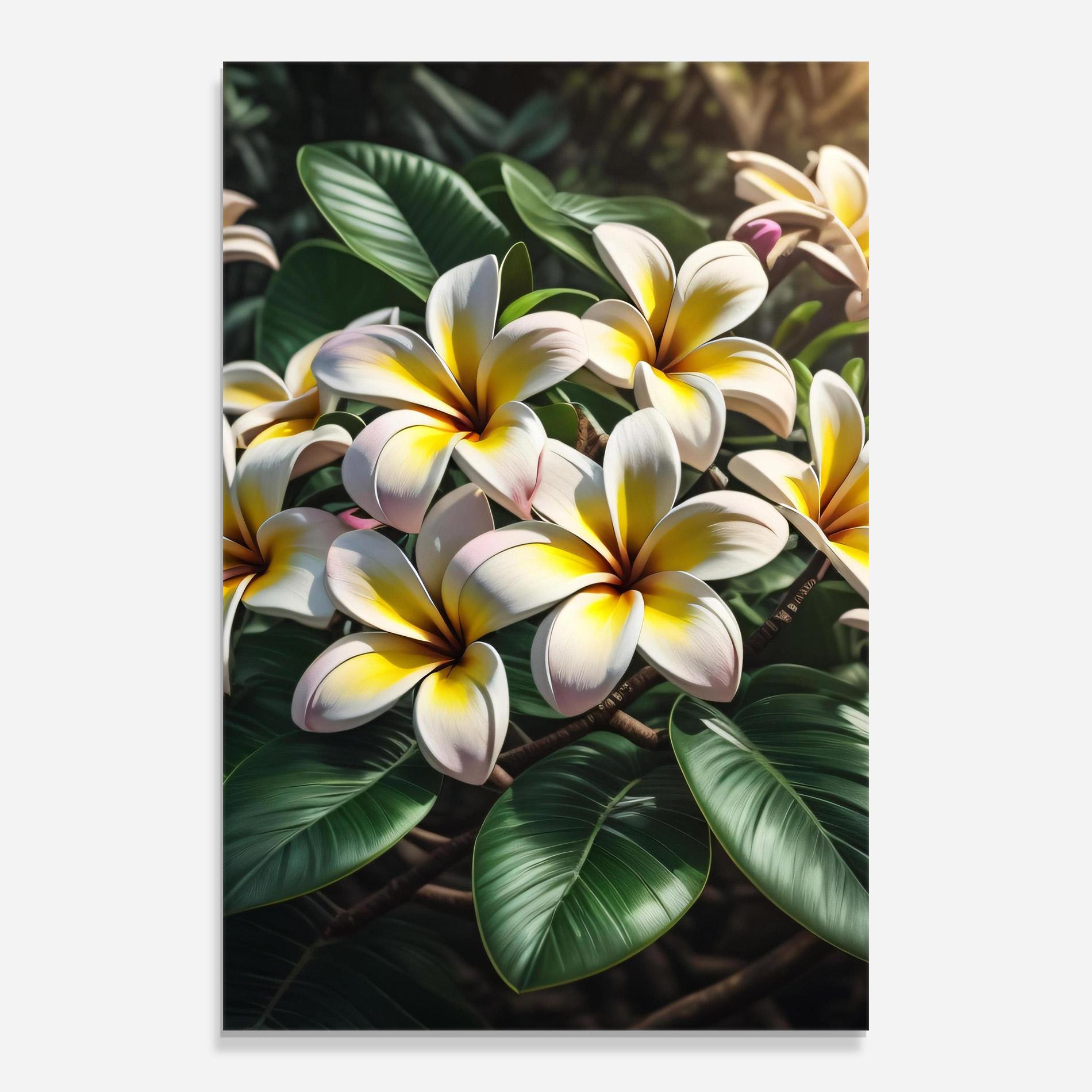 Tablou Sticla Exotic White Yellow mockup 0