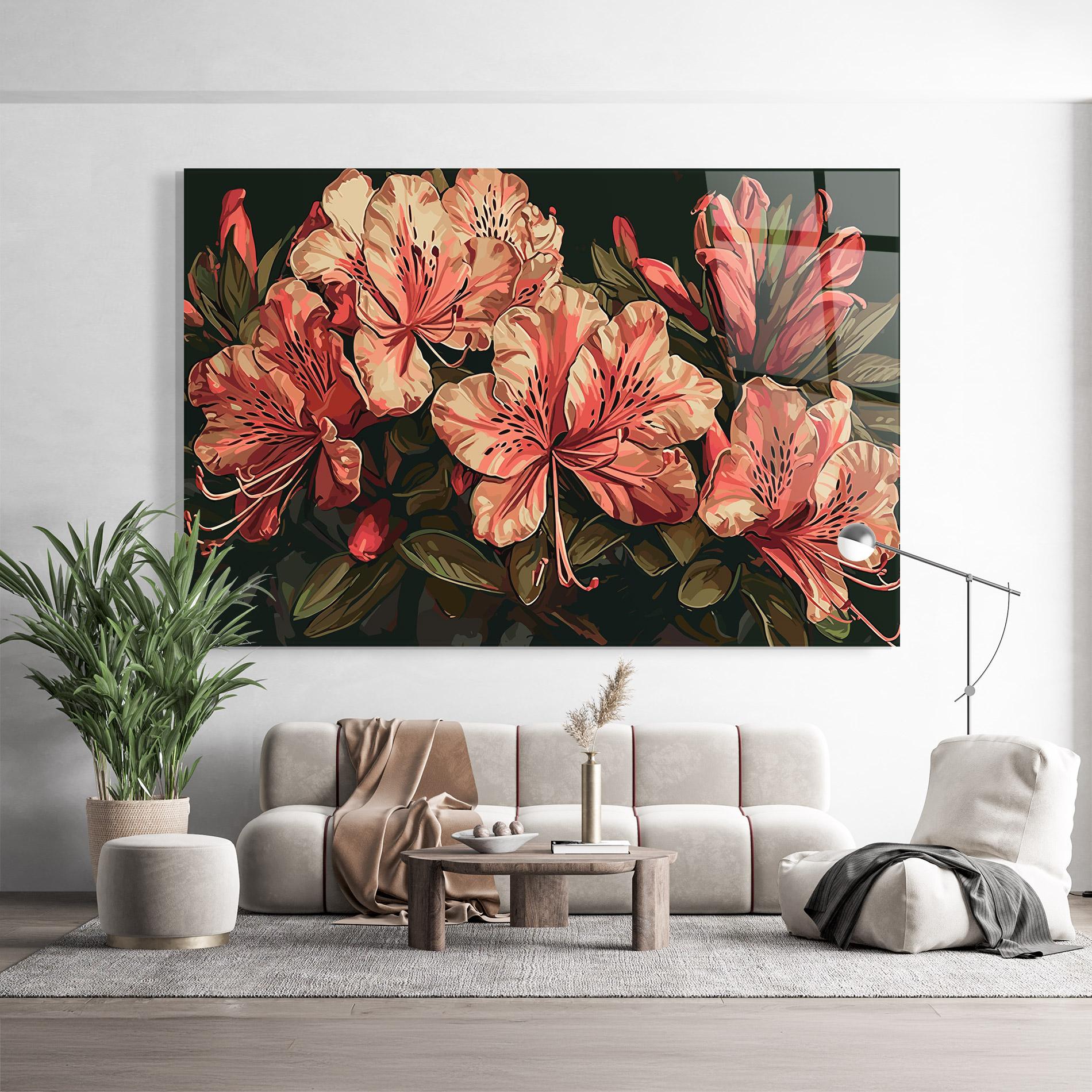 Tablou Sticla Cream Exotic Art mockup 9