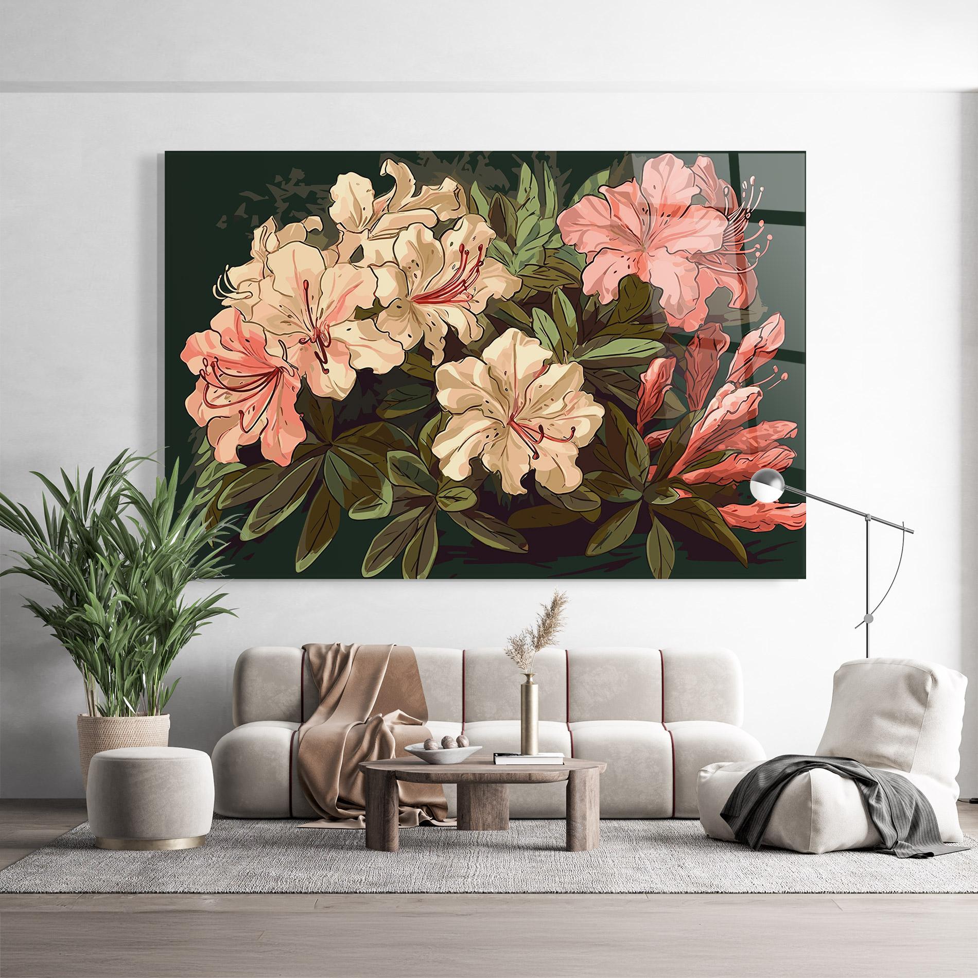 Tablou Sticla Exotic Flowers Art mockup 9