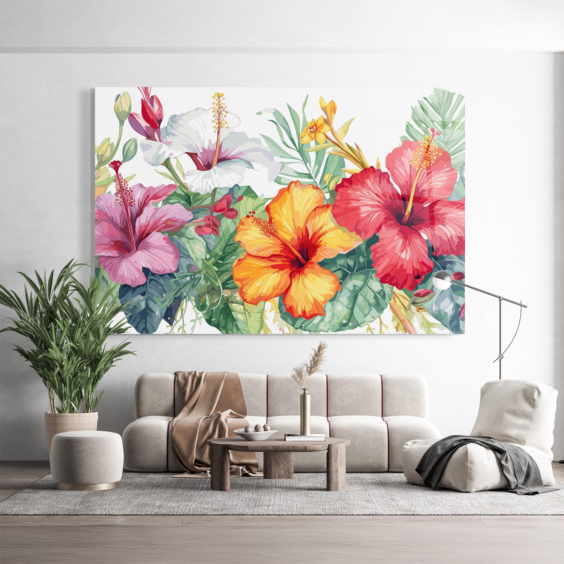 Tablou Sticla Exotic Flowers mockup 9