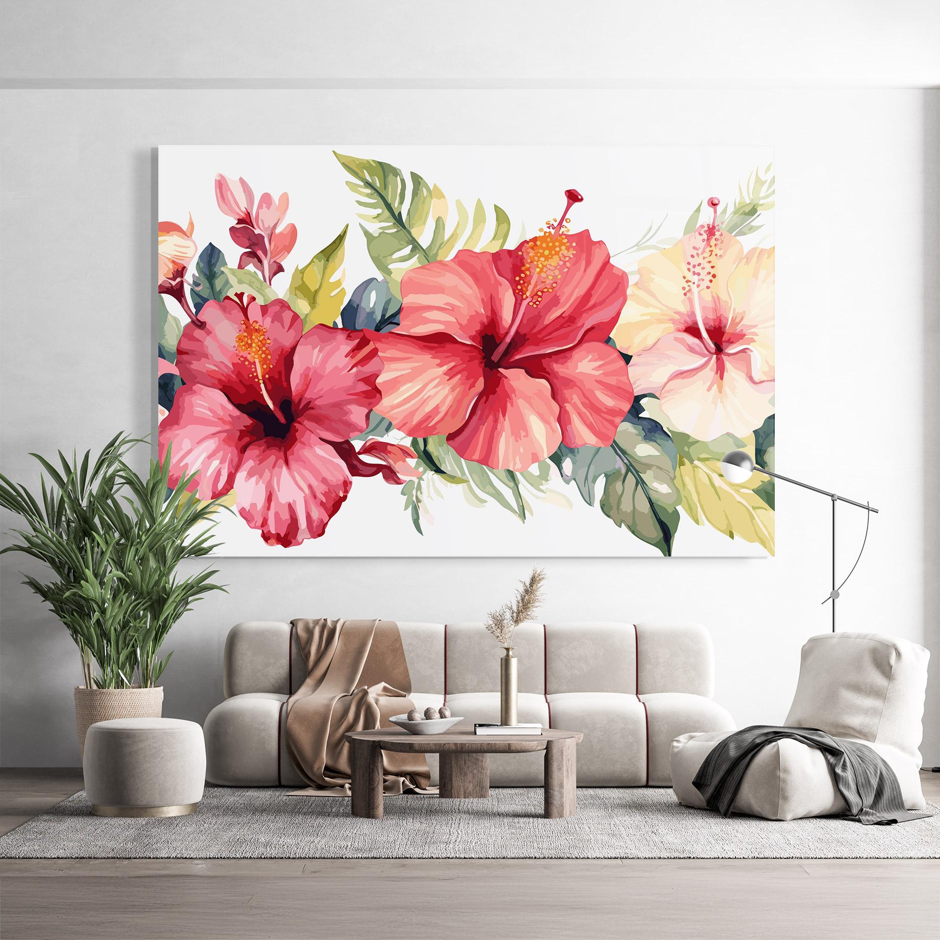 Tablou Sticla Flowers Exotic Art mockup 9
