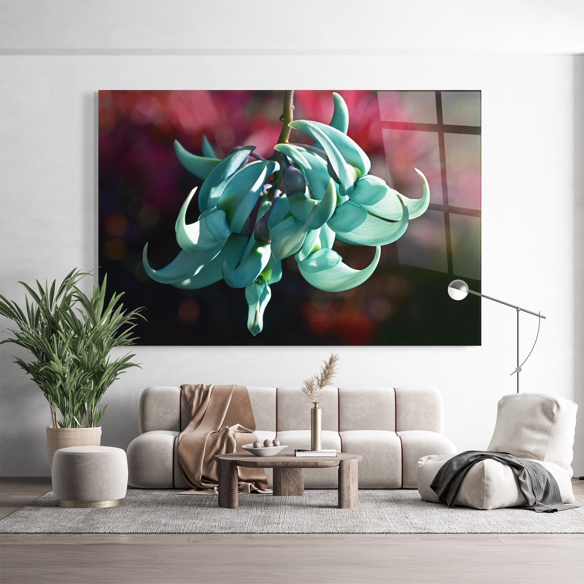 Tablou Sticla Pastel Green Plant mockup 9