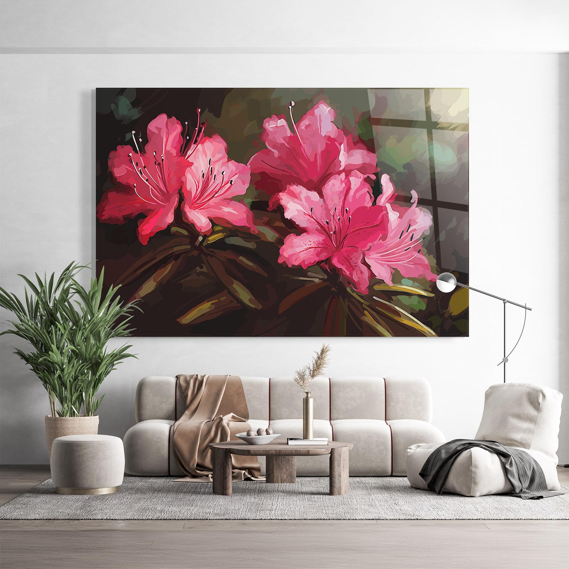 Tablou Sticla Pink Exotic Art mockup 9