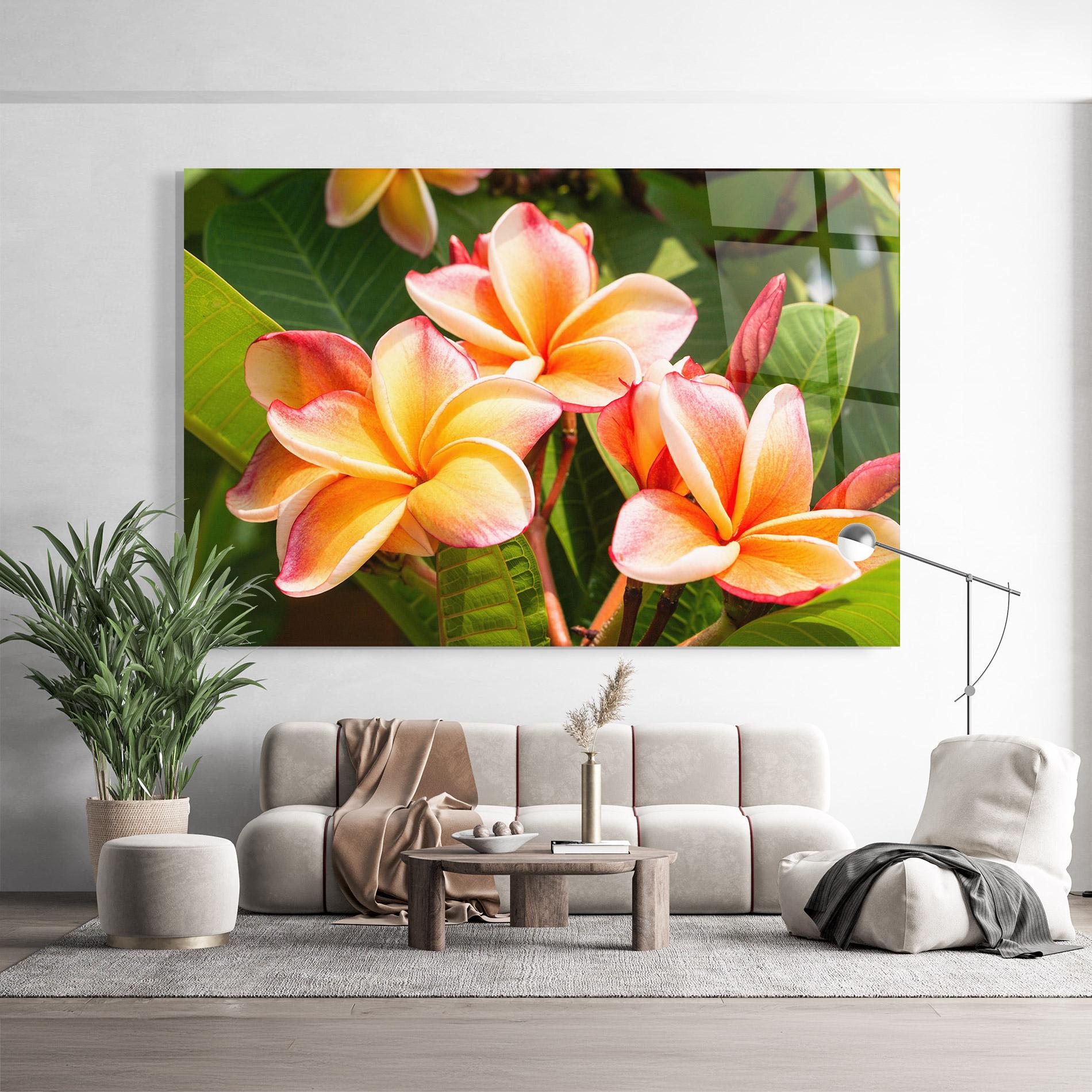 Tablou Sticla Pretty Plumeria mockup 9