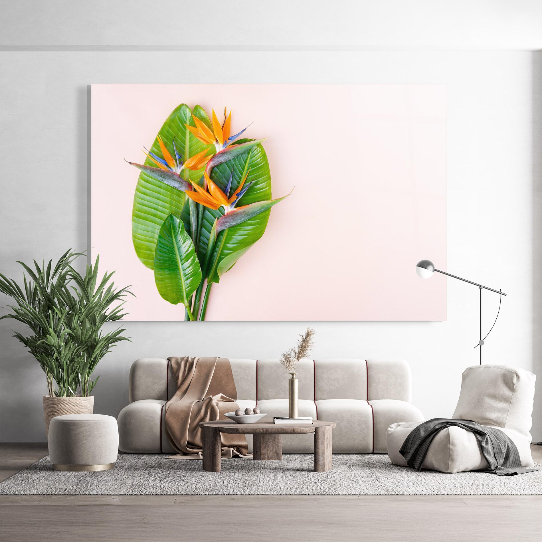 Tablou Sticla Tropical Exotic Leaf mockup 9