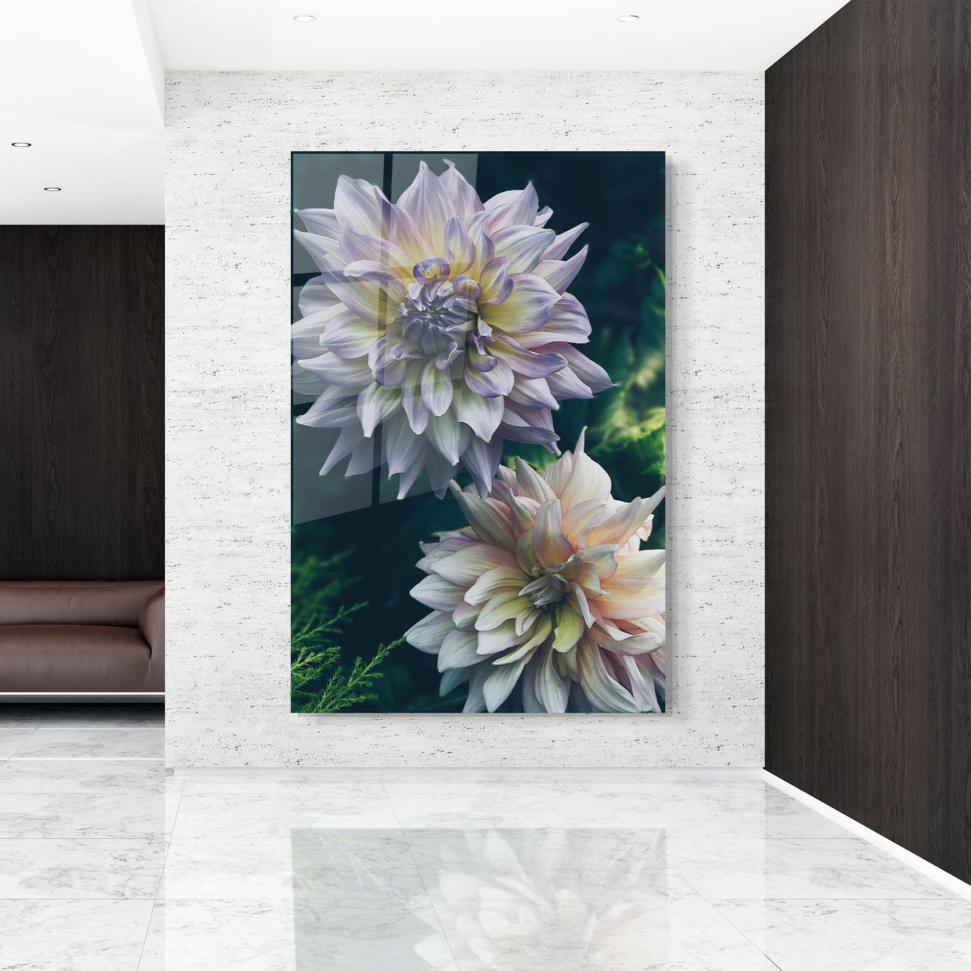 Tablou Sticla Dahlia Flowers mockup 9