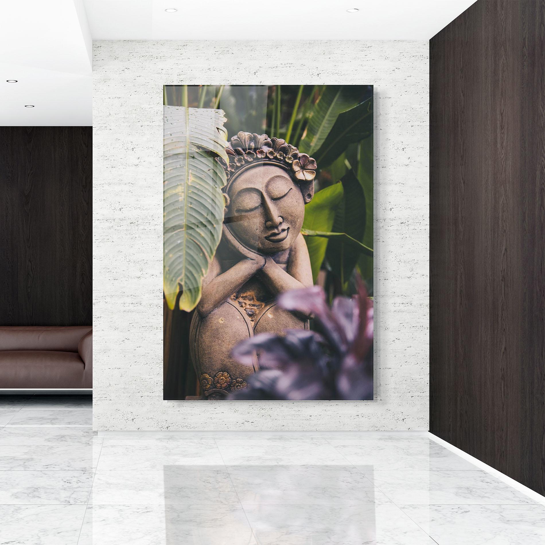 Tablou Sticla Exotic Statue mockup 9