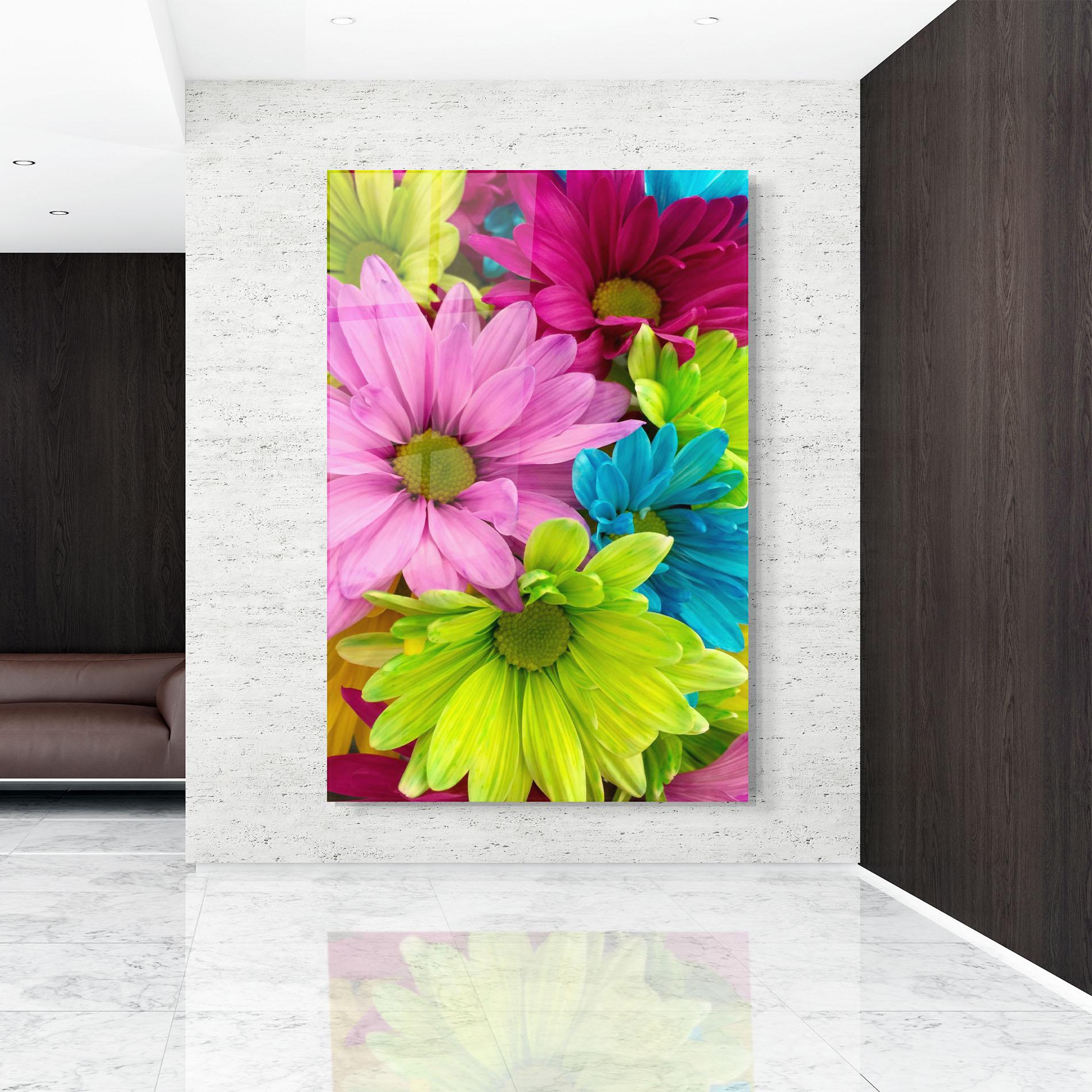 Tablou Sticla Three Shades Of Flower mockup 9