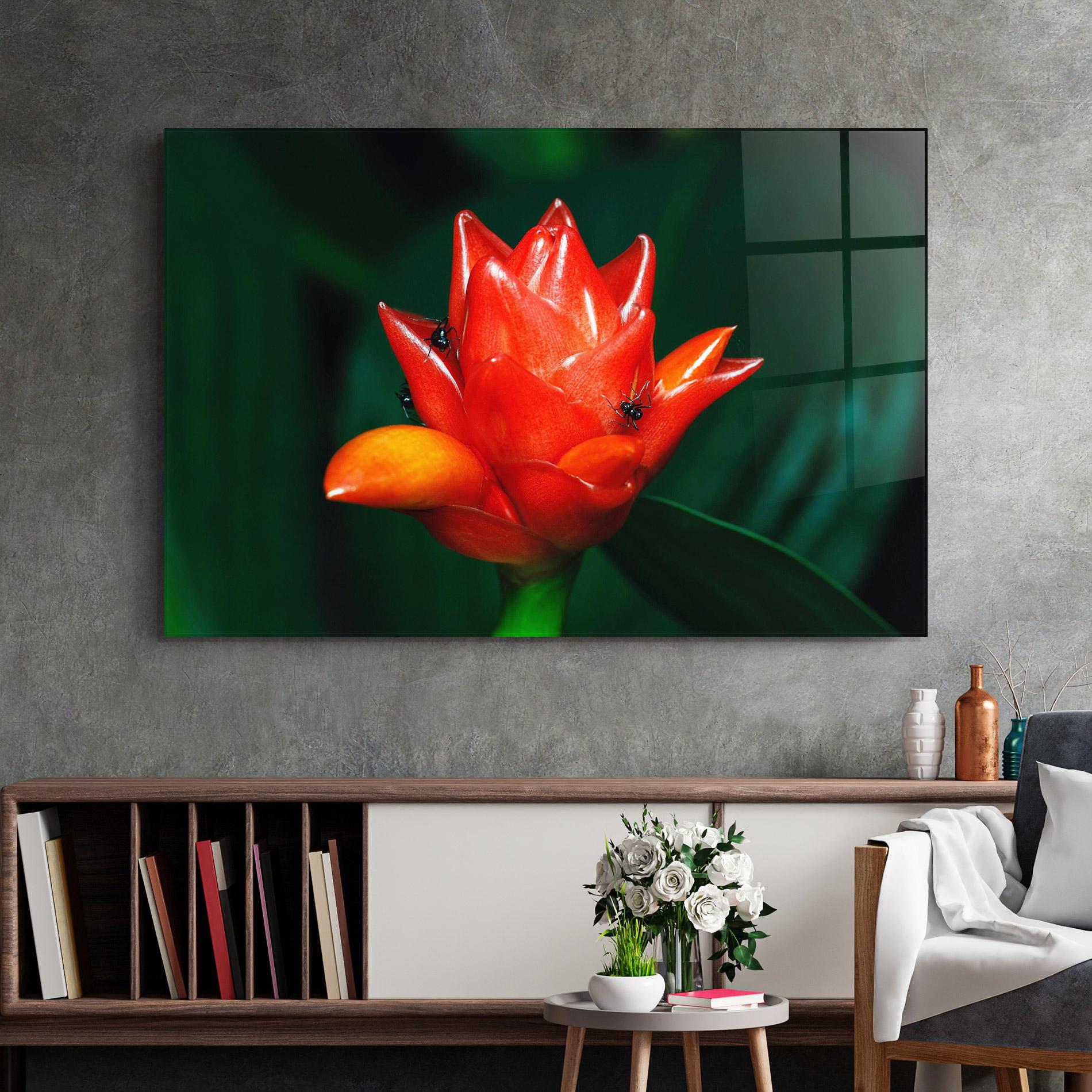 Tablou Sticla Cool Orange Exotic mockup 2