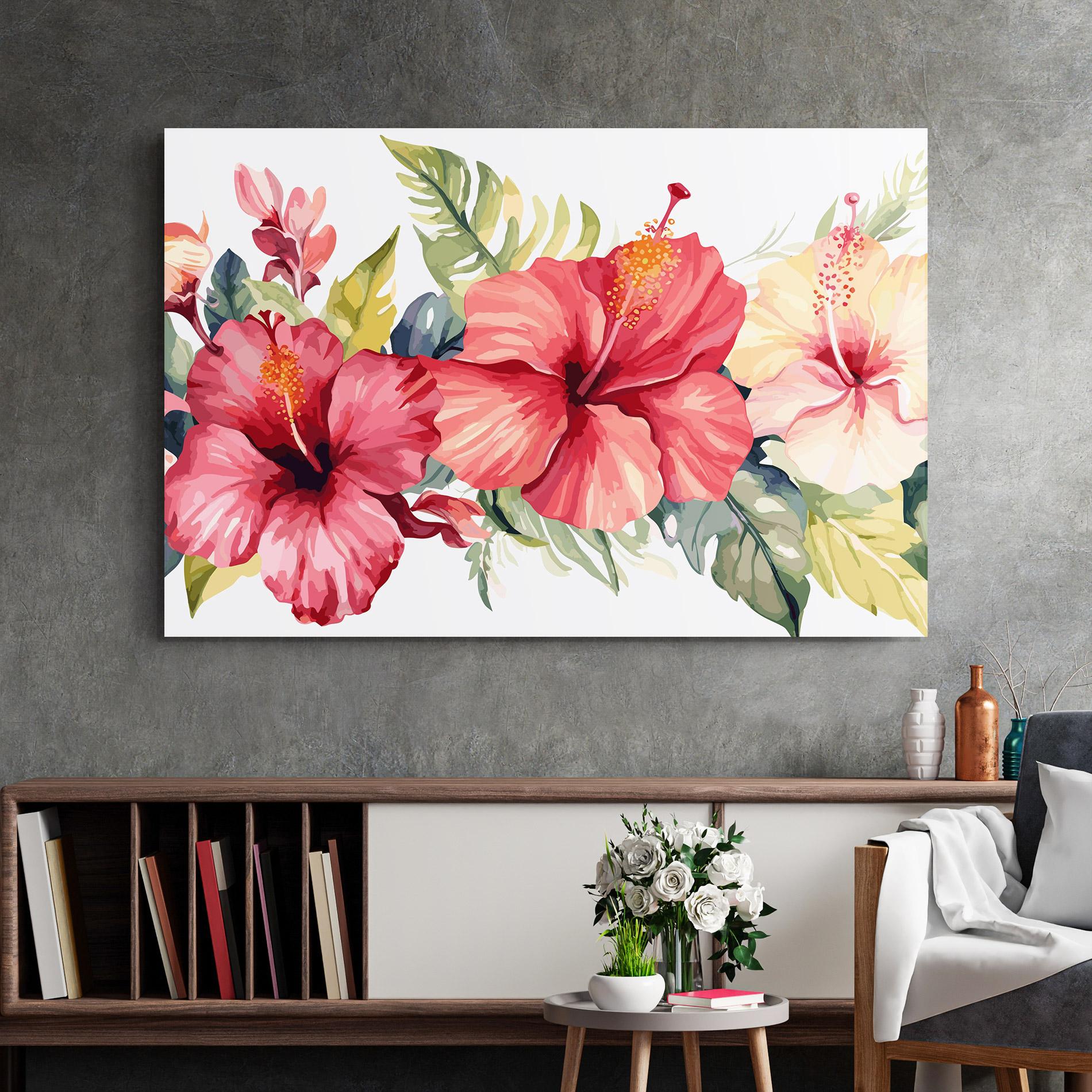 Tablou Sticla Flowers Exotic Art mockup 2