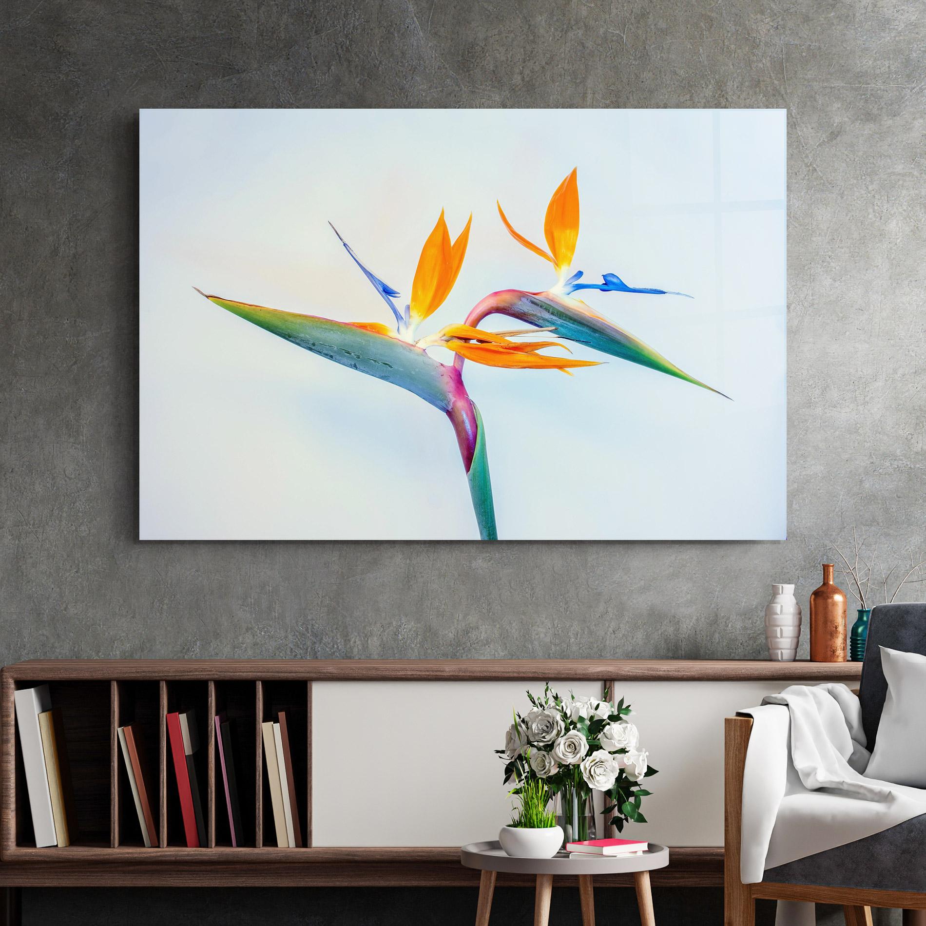 Tablou Sticla Green Orange Exotic mockup 2