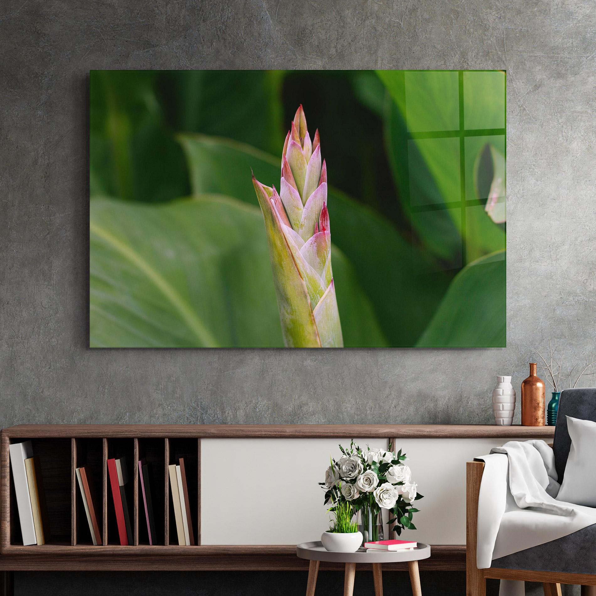 Tablou Sticla Light Pink Exotic mockup 2