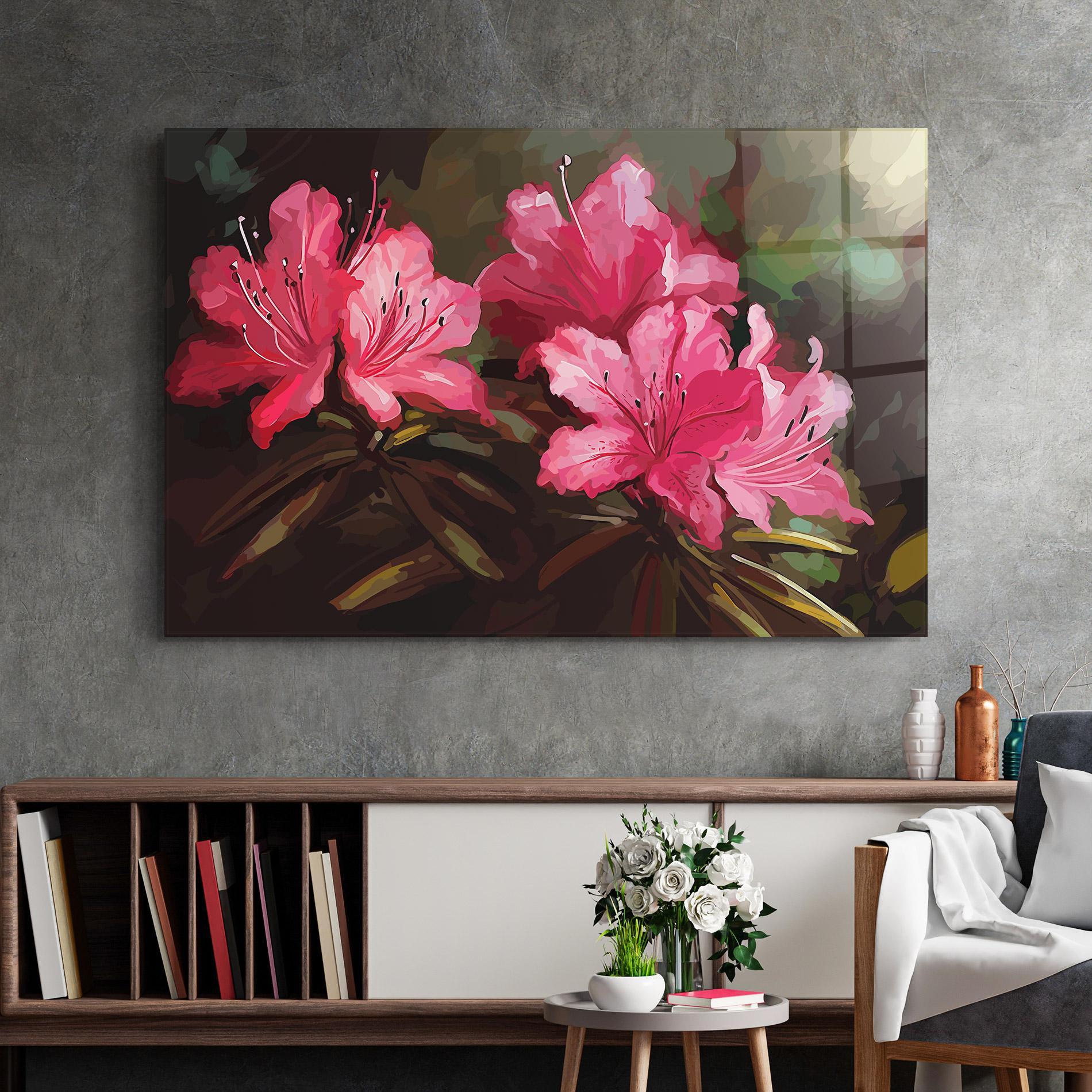 Tablou Sticla Pink Exotic Art mockup 2