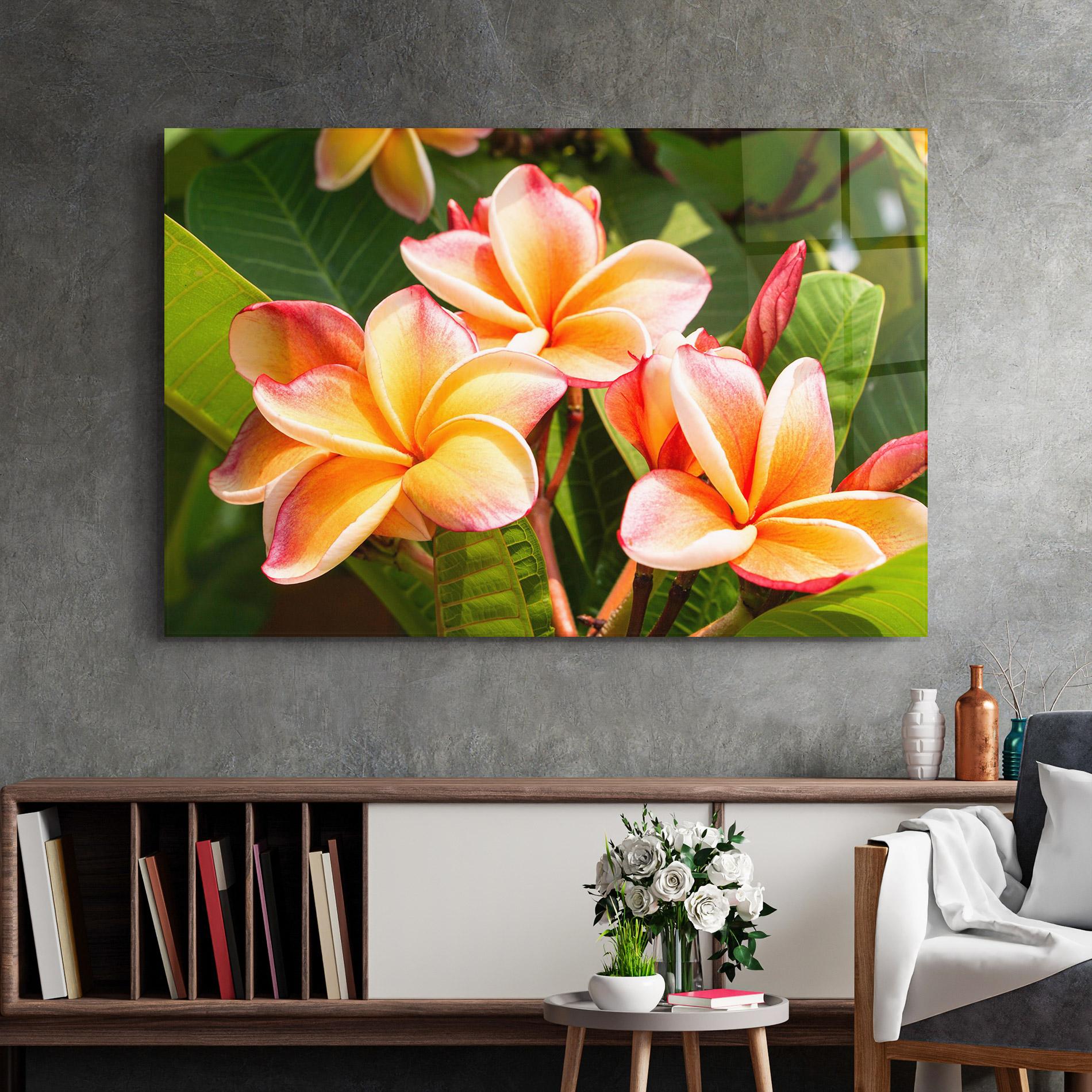 Tablou Sticla Pretty Plumeria mockup 2