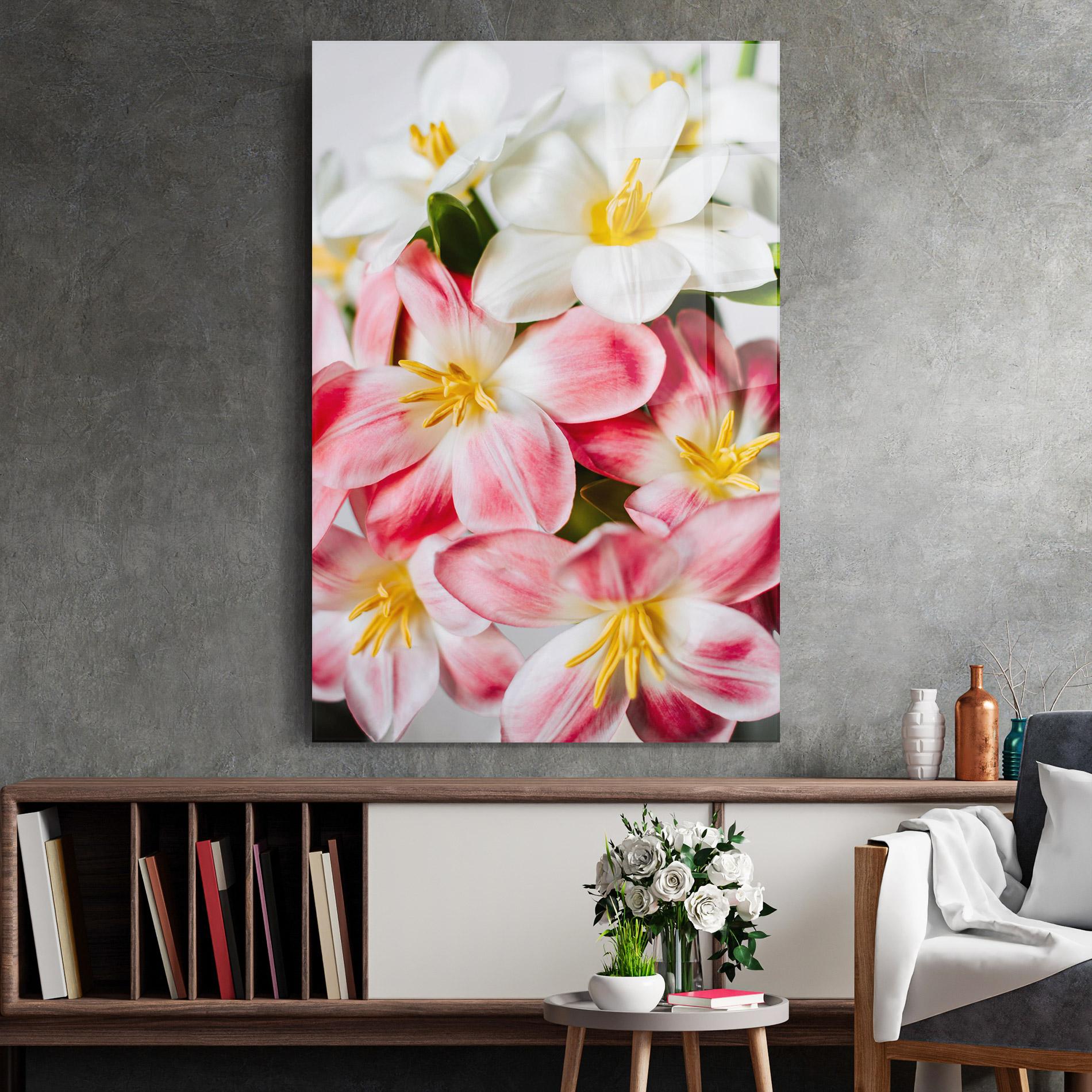 Tablou Sticla Beautiful Exotic Flower mockup 2