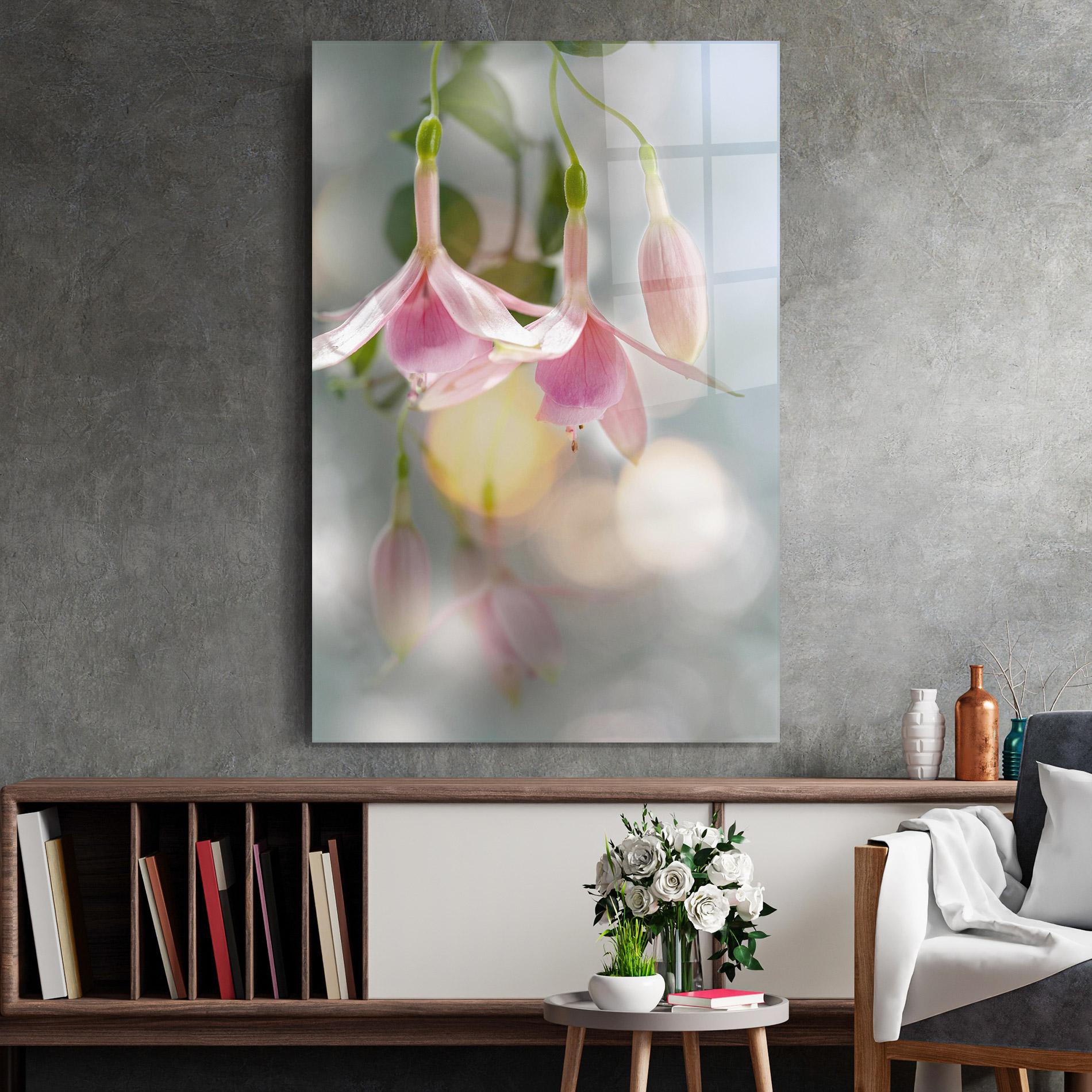 Tablou Sticla Dreamy Pink Exotic mockup 2