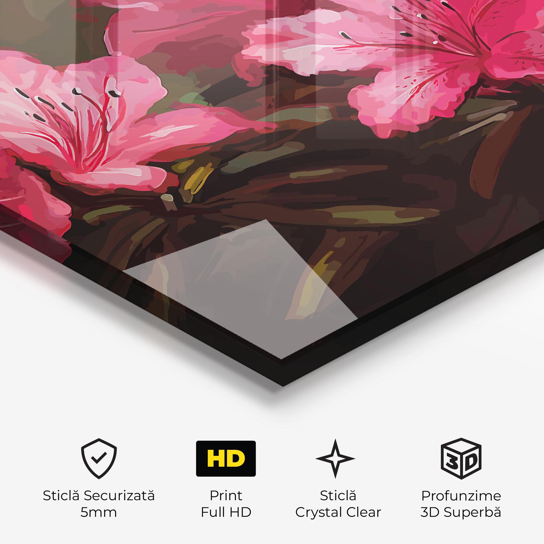 Tablou Sticla Pink Exotic Art mockup 3
