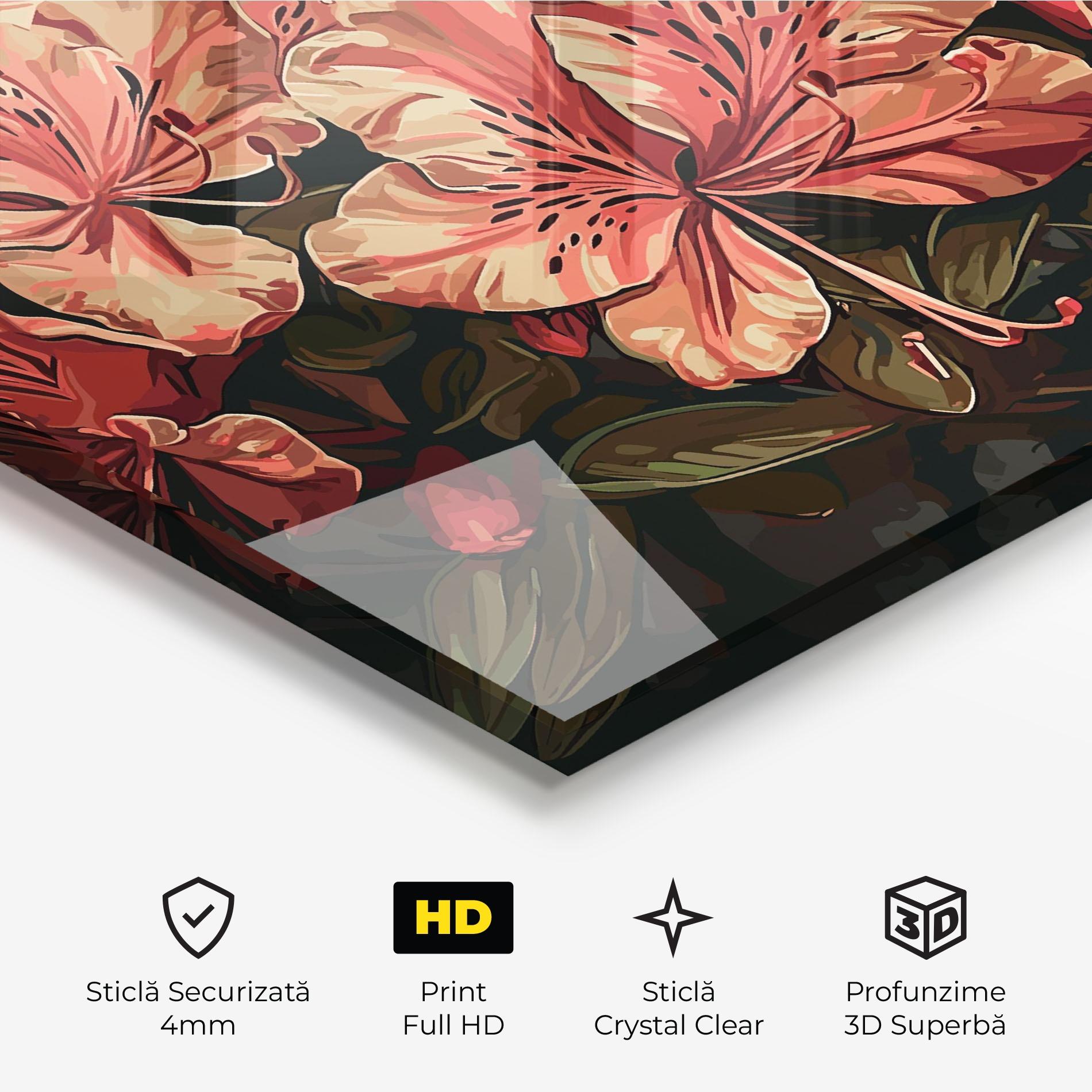 Tablou Sticla Cream Exotic Art mockup 3