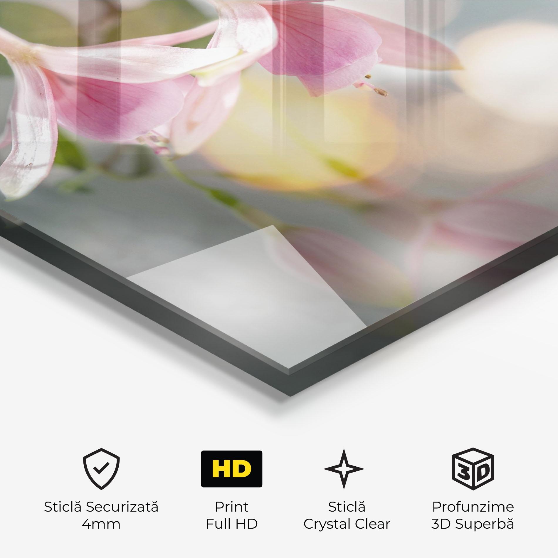 Tablou Sticla Dreamy Pink Exotic mockup 3