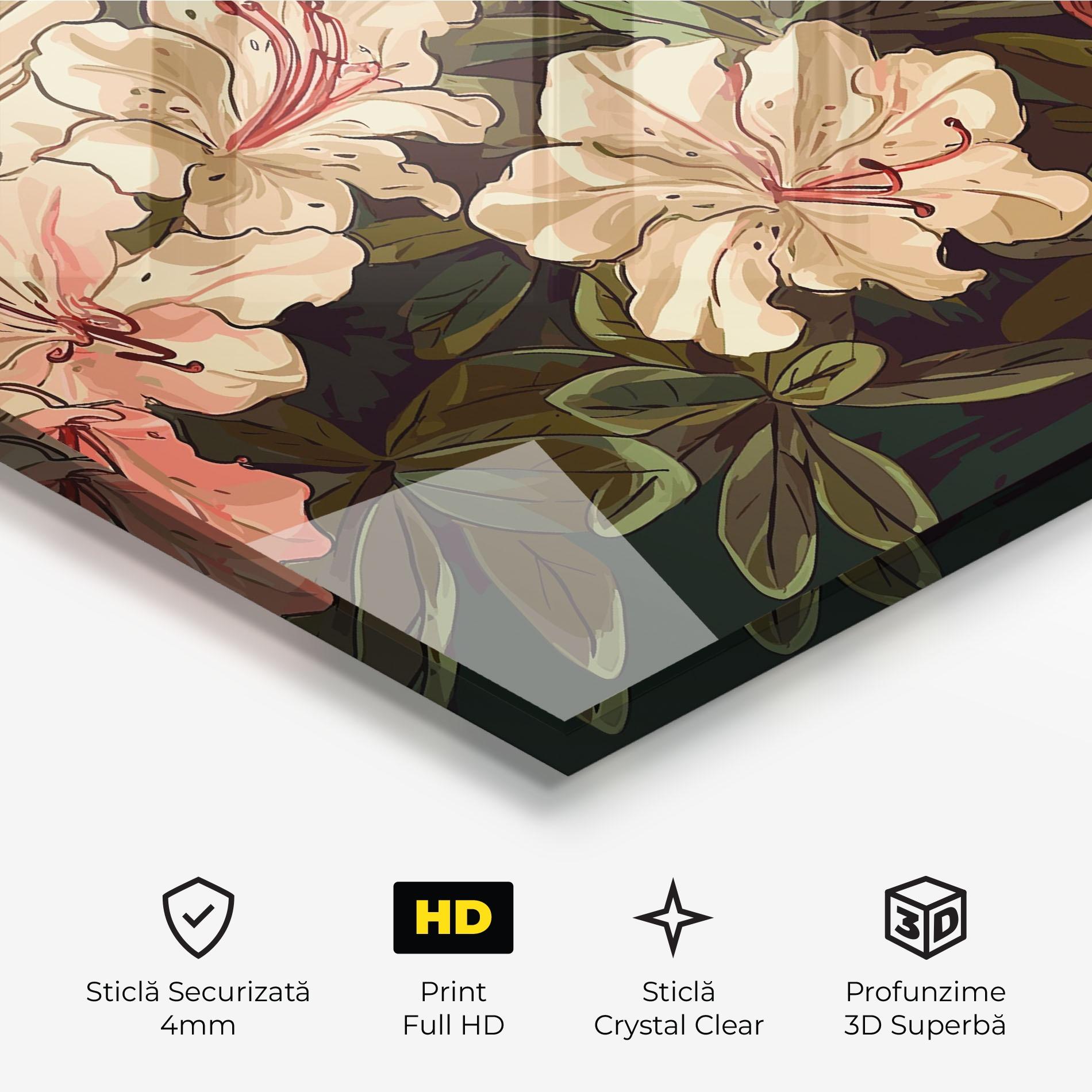 Tablou Sticla Exotic Flowers Art mockup 3