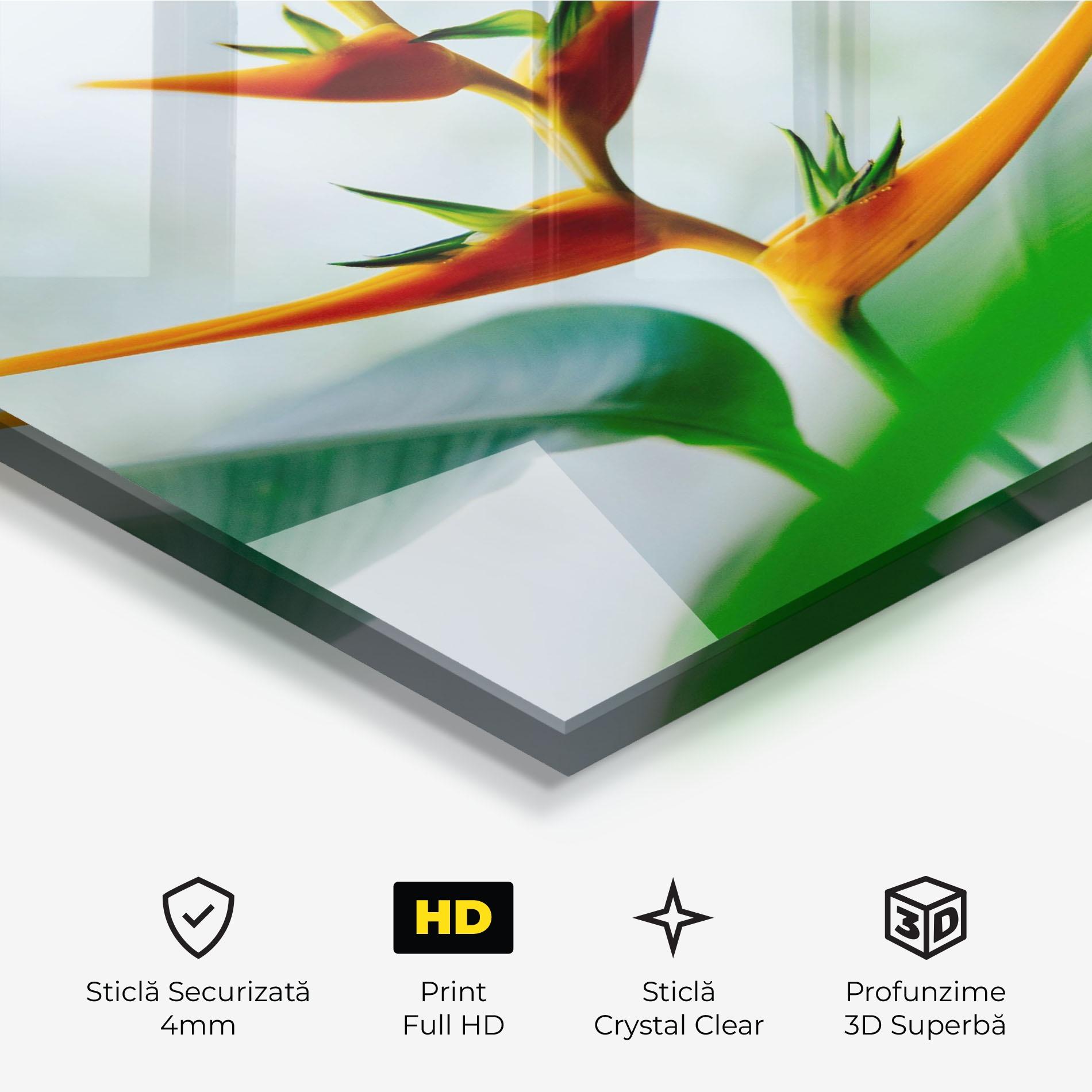 Tablou Sticla Exotic Orange Green mockup 3