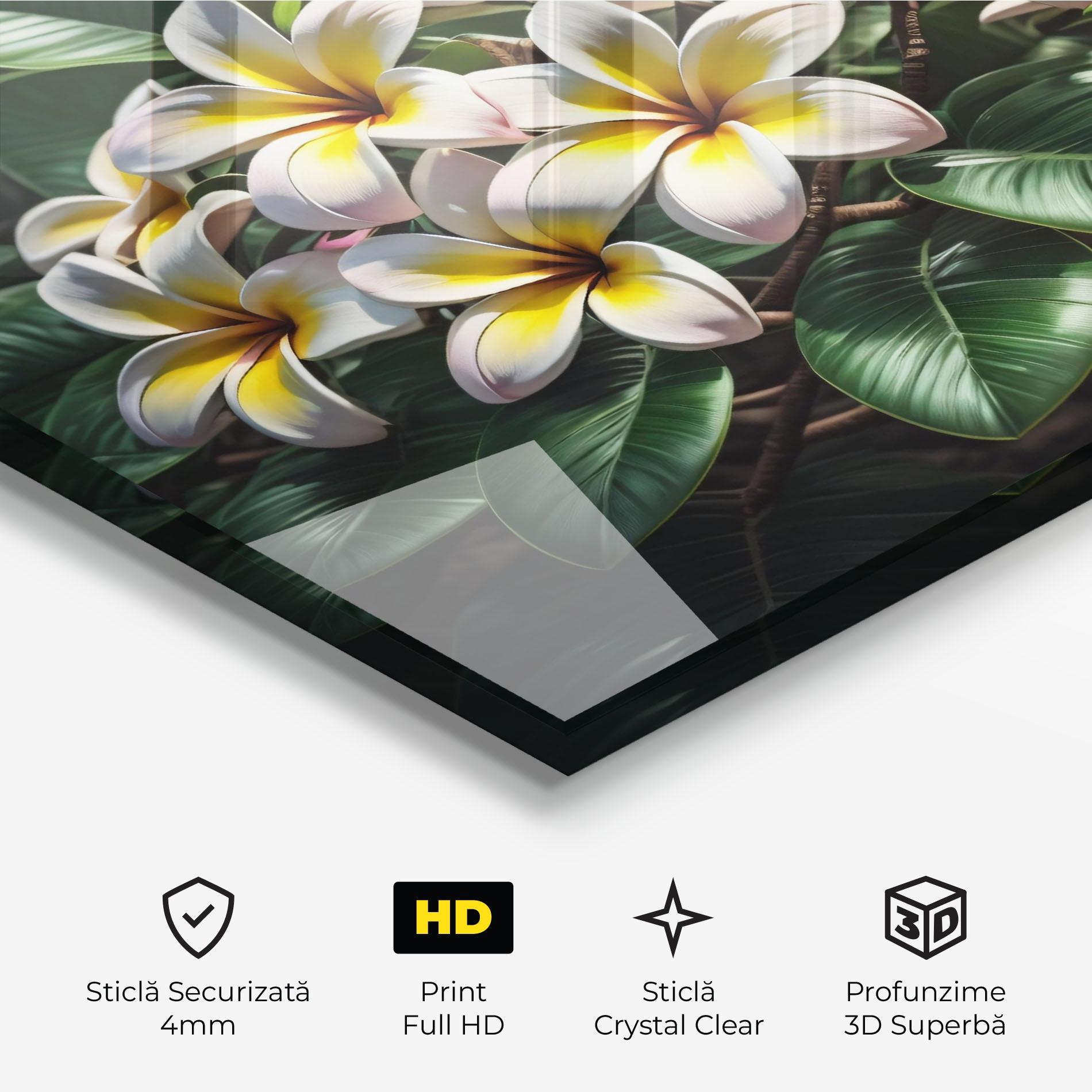 Tablou Sticla Exotic White Yellow mockup 3