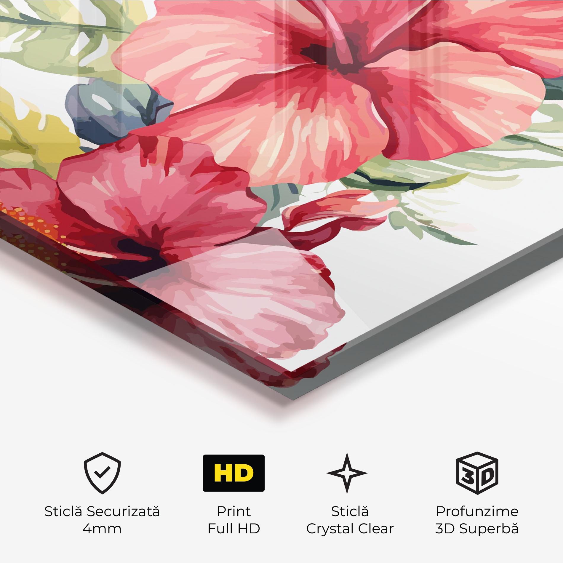 Tablou Sticla Flowers Exotic Art mockup 3