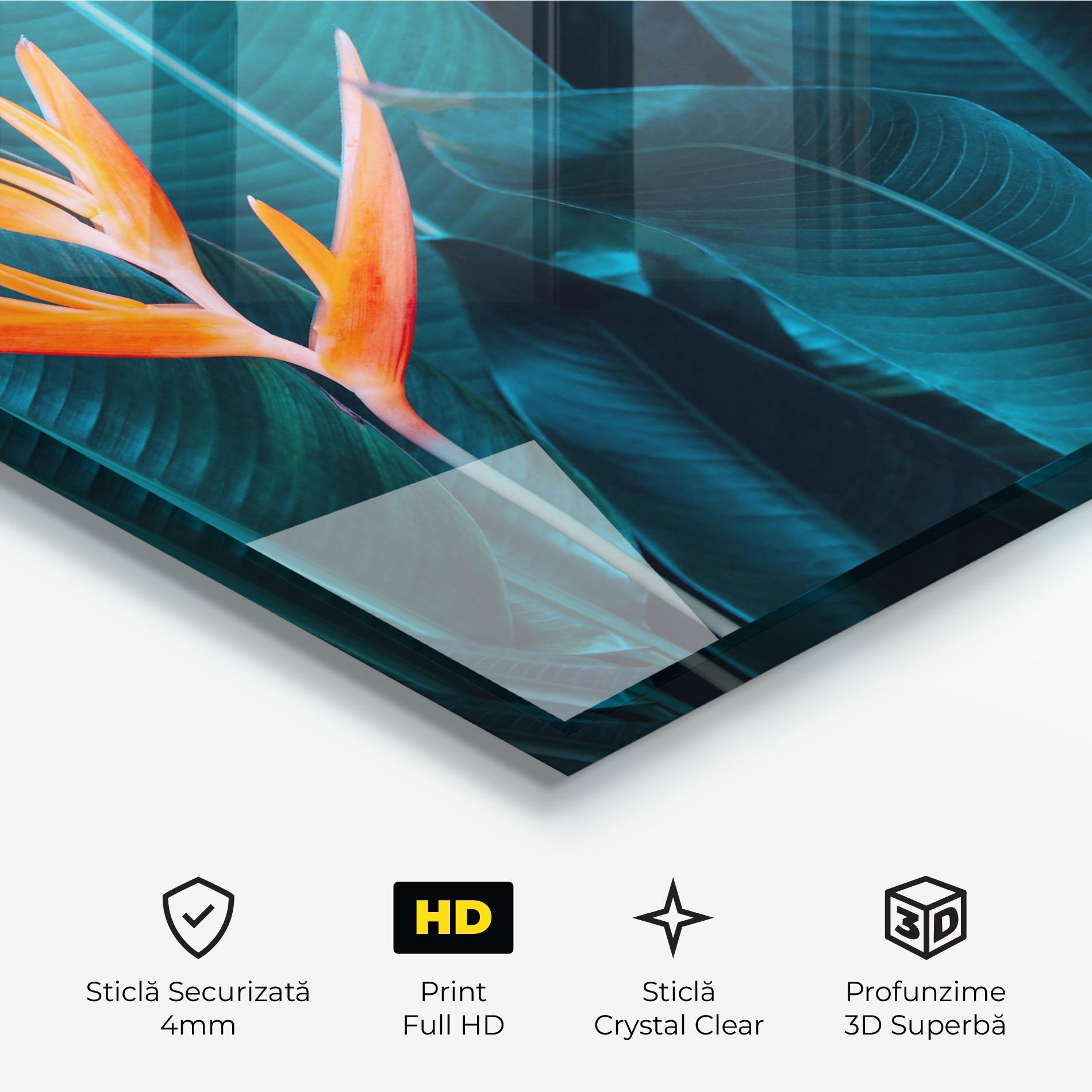 Tablou Sticla Orange Green Exotic mockup 3