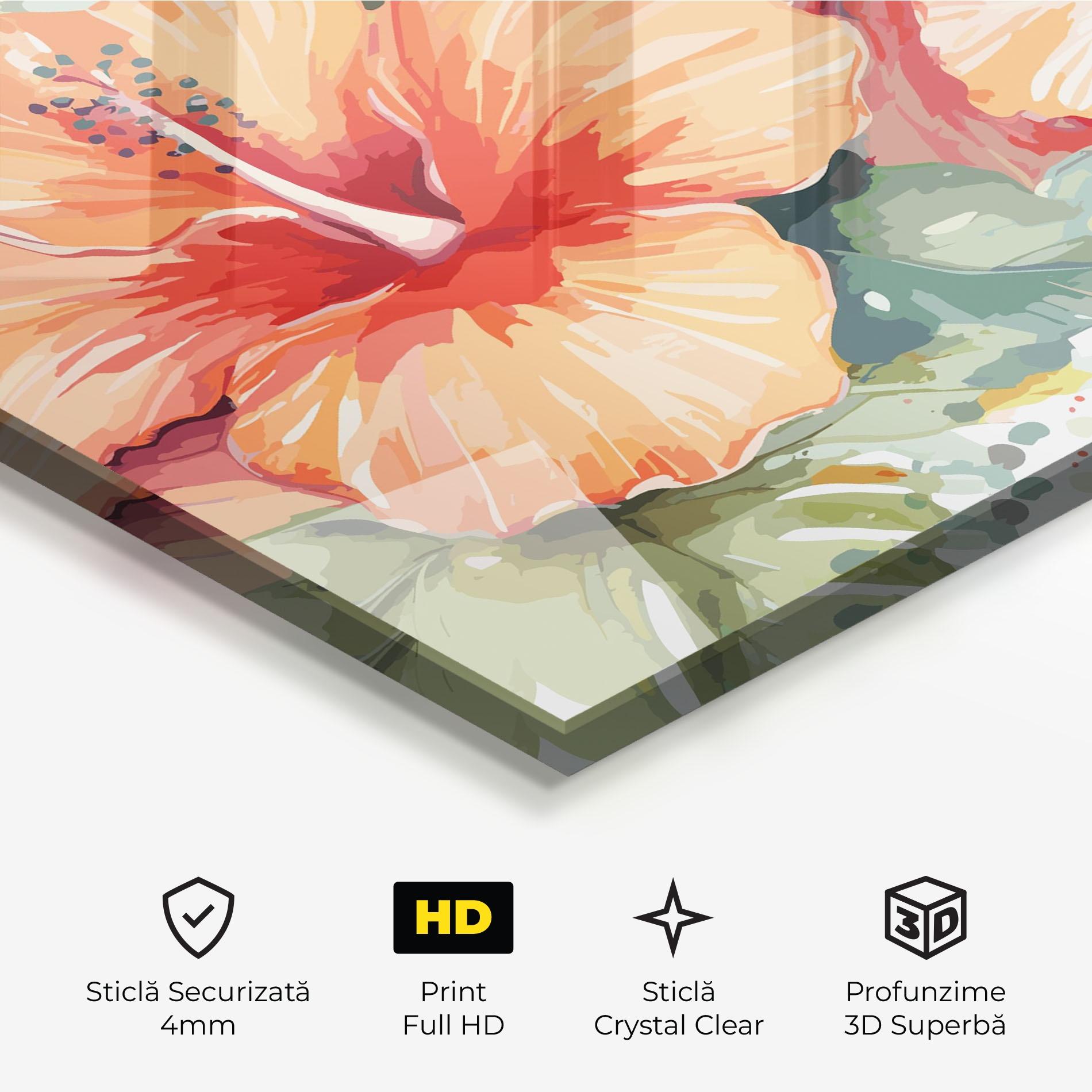 Tablou Sticla Pastel Exotic Flower mockup 3