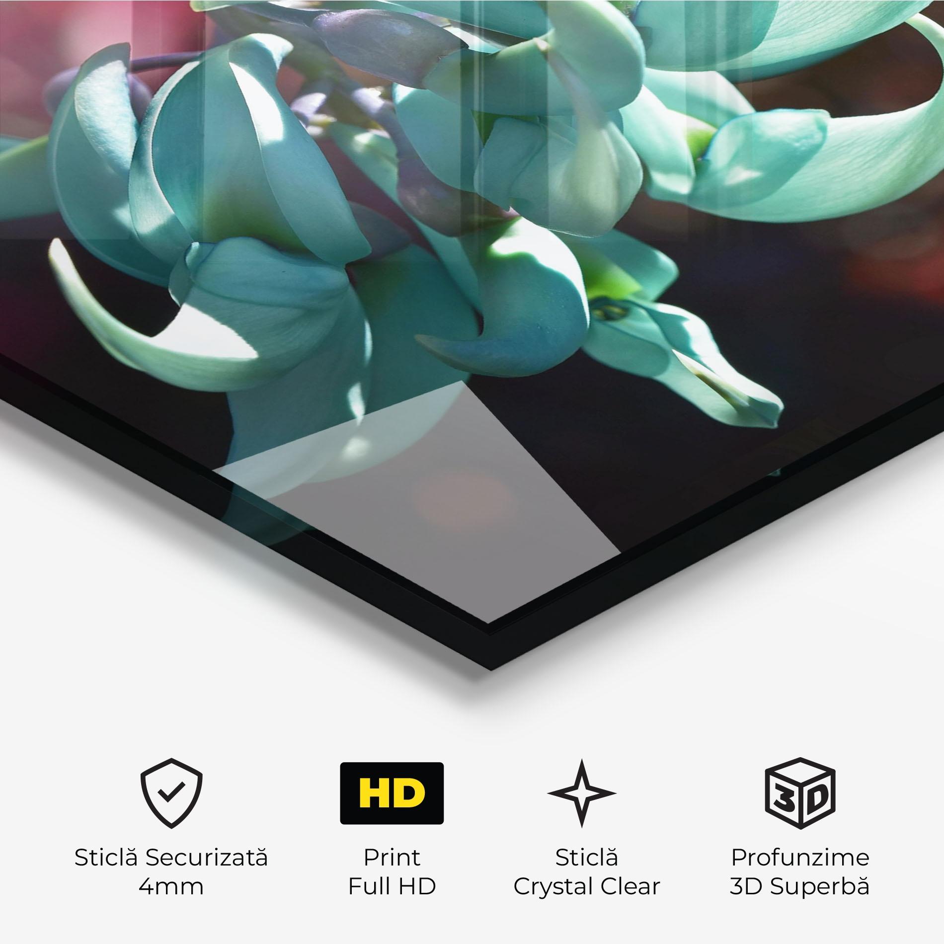 Tablou Sticla Pastel Green Plant mockup 3