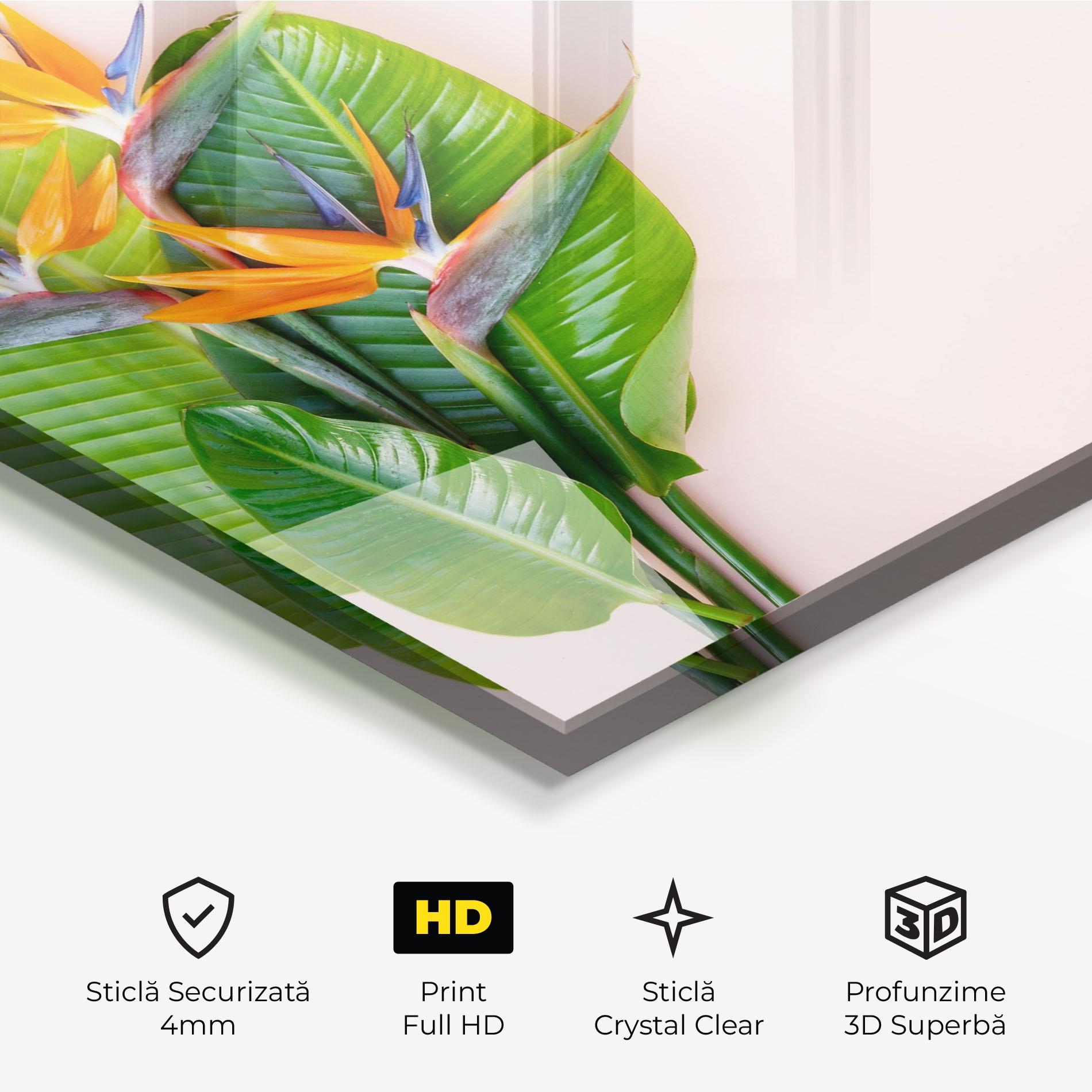Tablou Sticla Tropical Exotic Leaf mockup 3