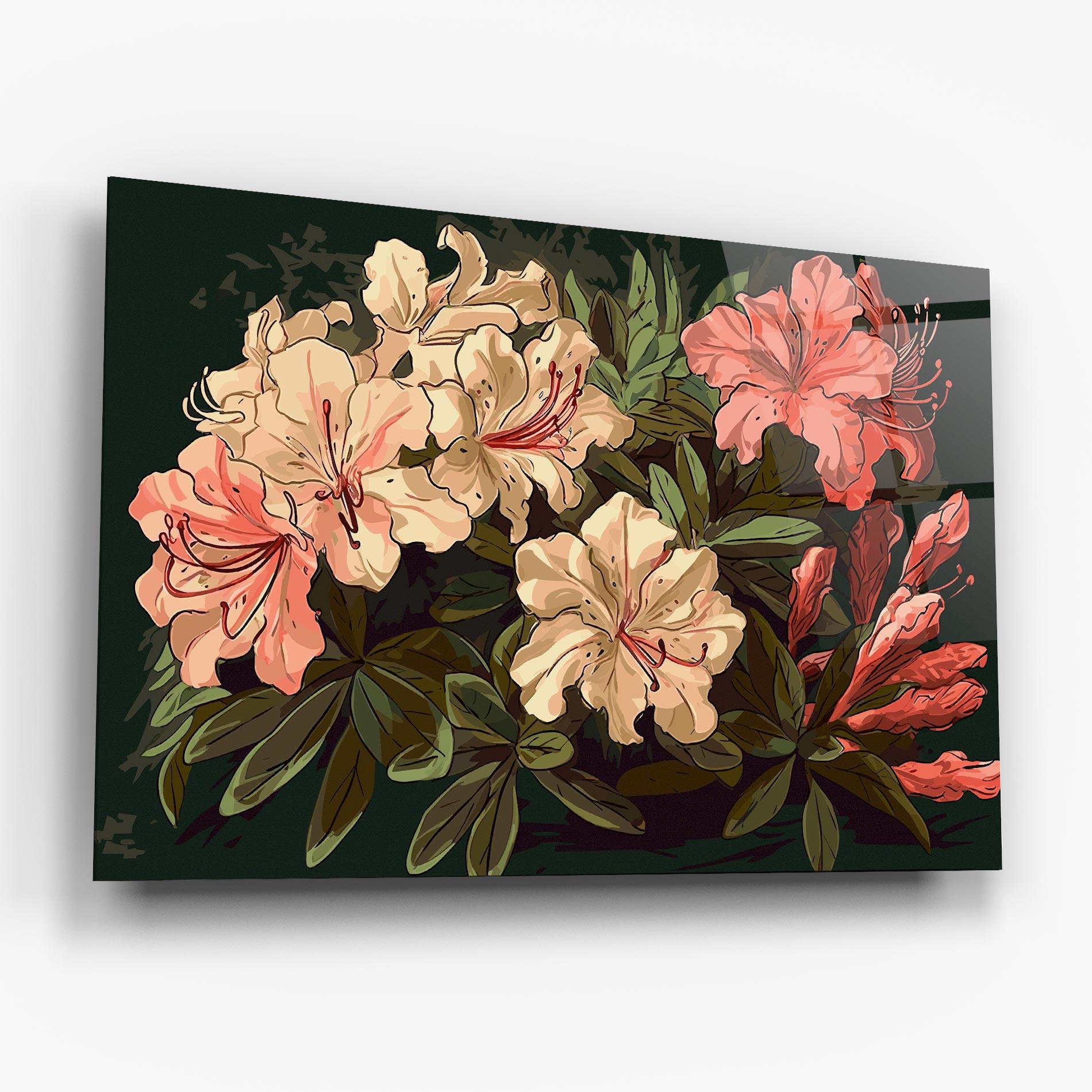 Tablou Sticla Exotic Flowers Art mockup 6