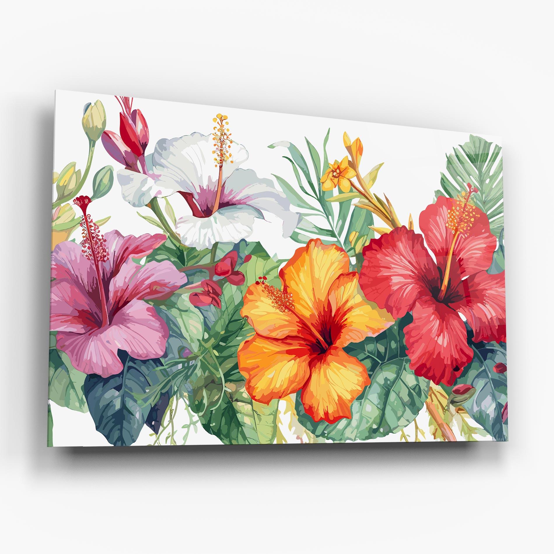 Tablou Sticla Exotic Flowers mockup 6