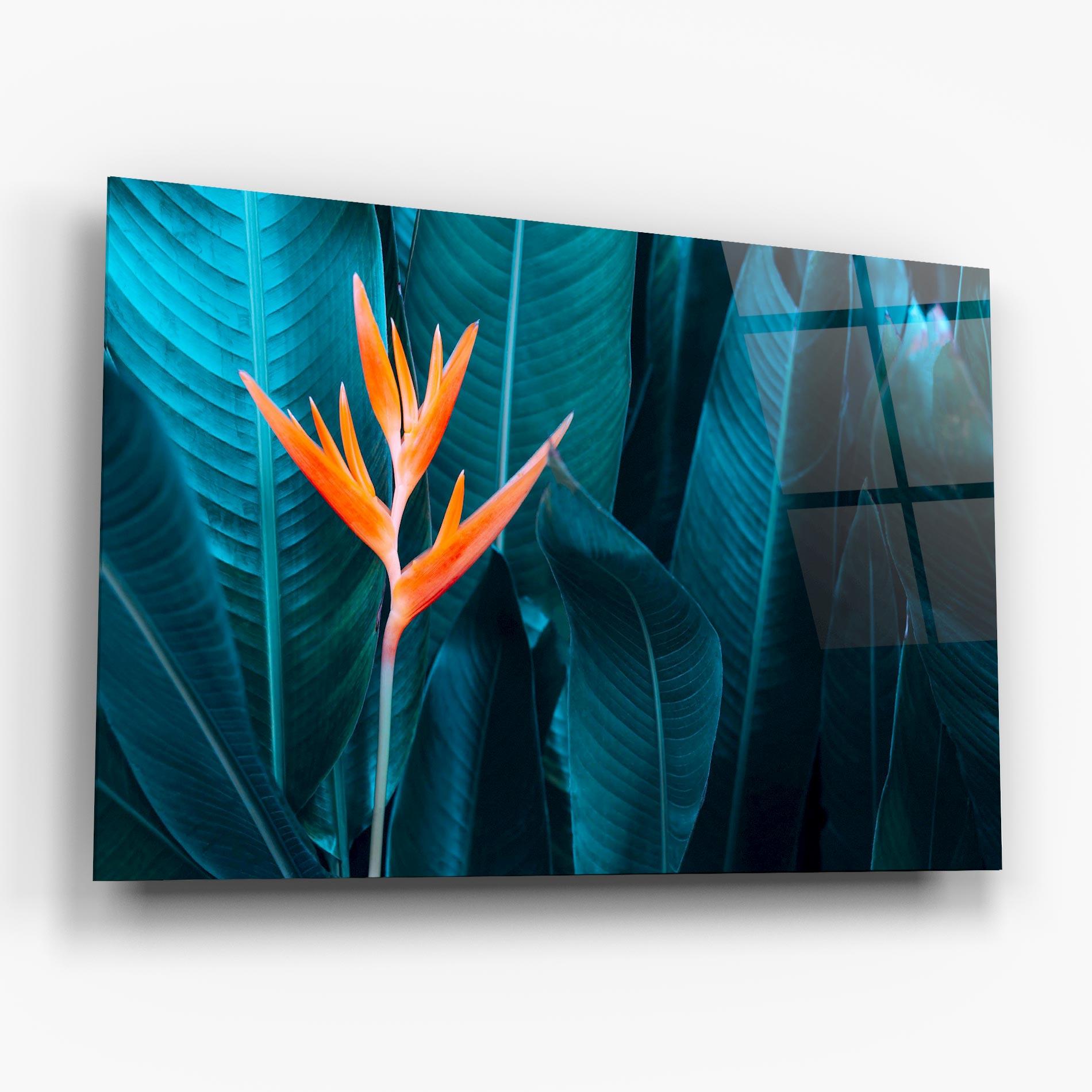 Tablou Sticla Orange Green Exotic mockup 6