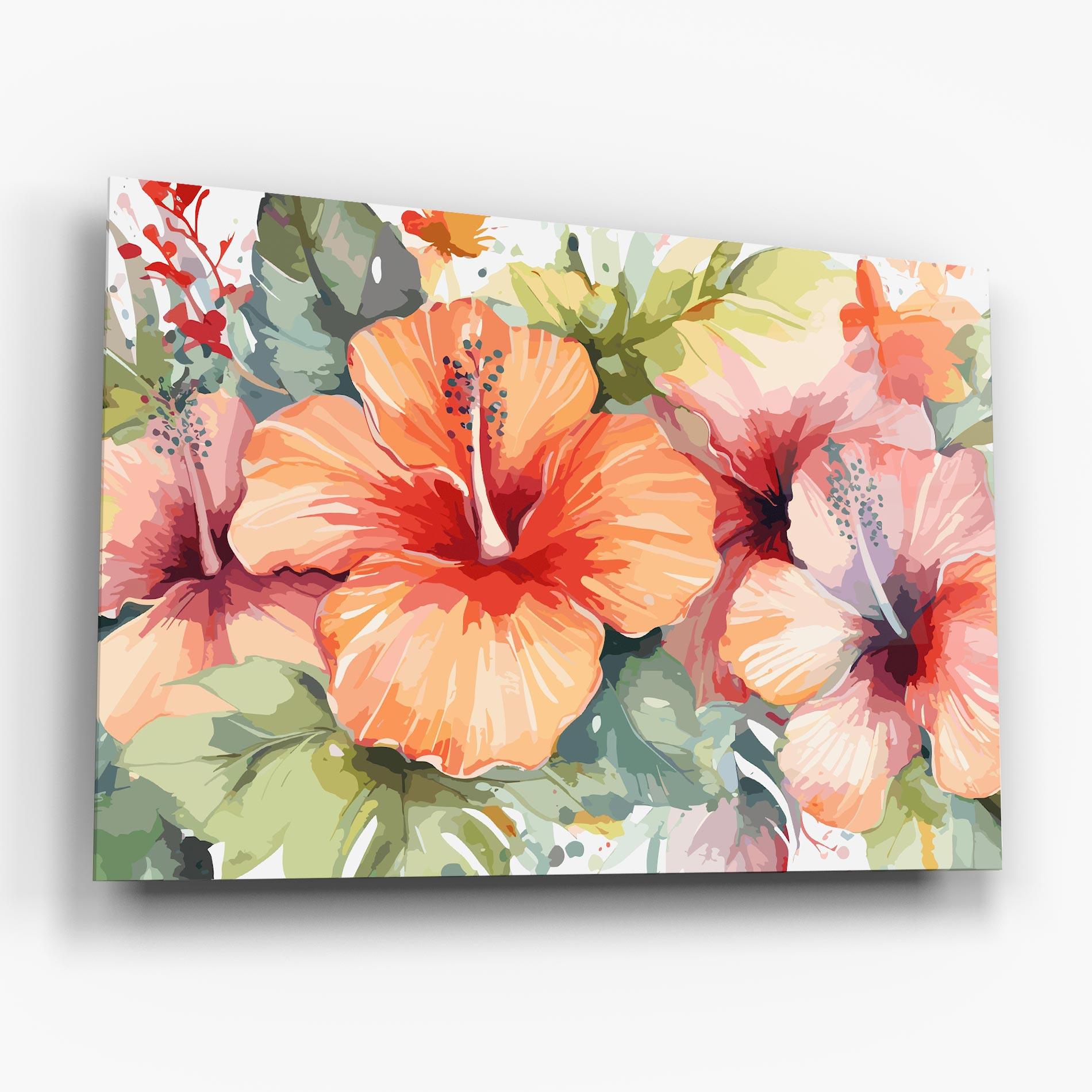 Tablou Sticla Pastel Exotic Flower mockup 6
