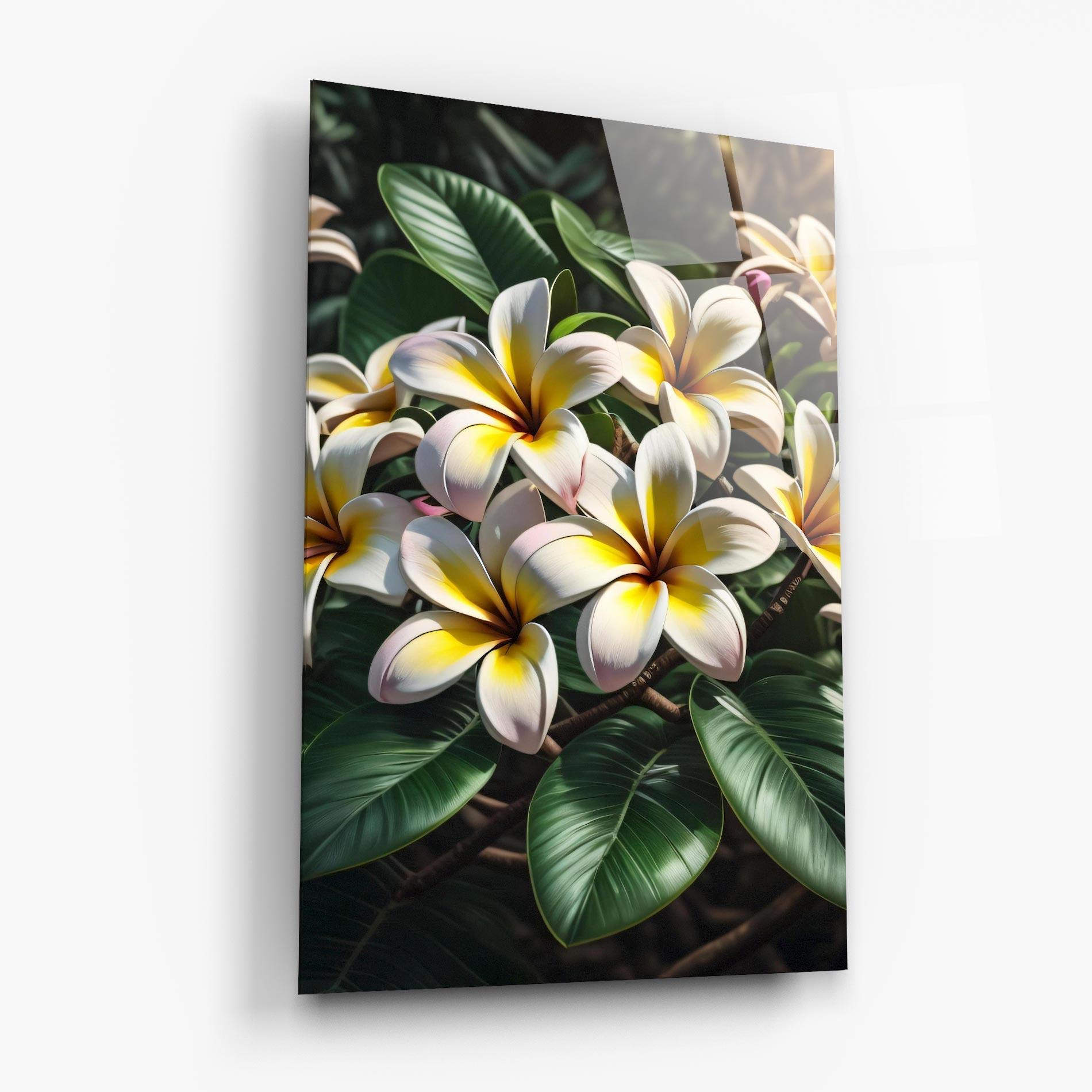 Tablou Sticla Exotic White Yellow mockup 6