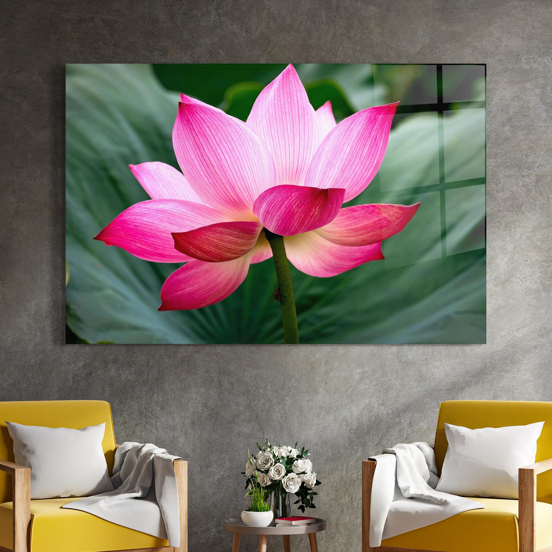 Tablou Sticla Beautiful Pink Exotic mockup 4