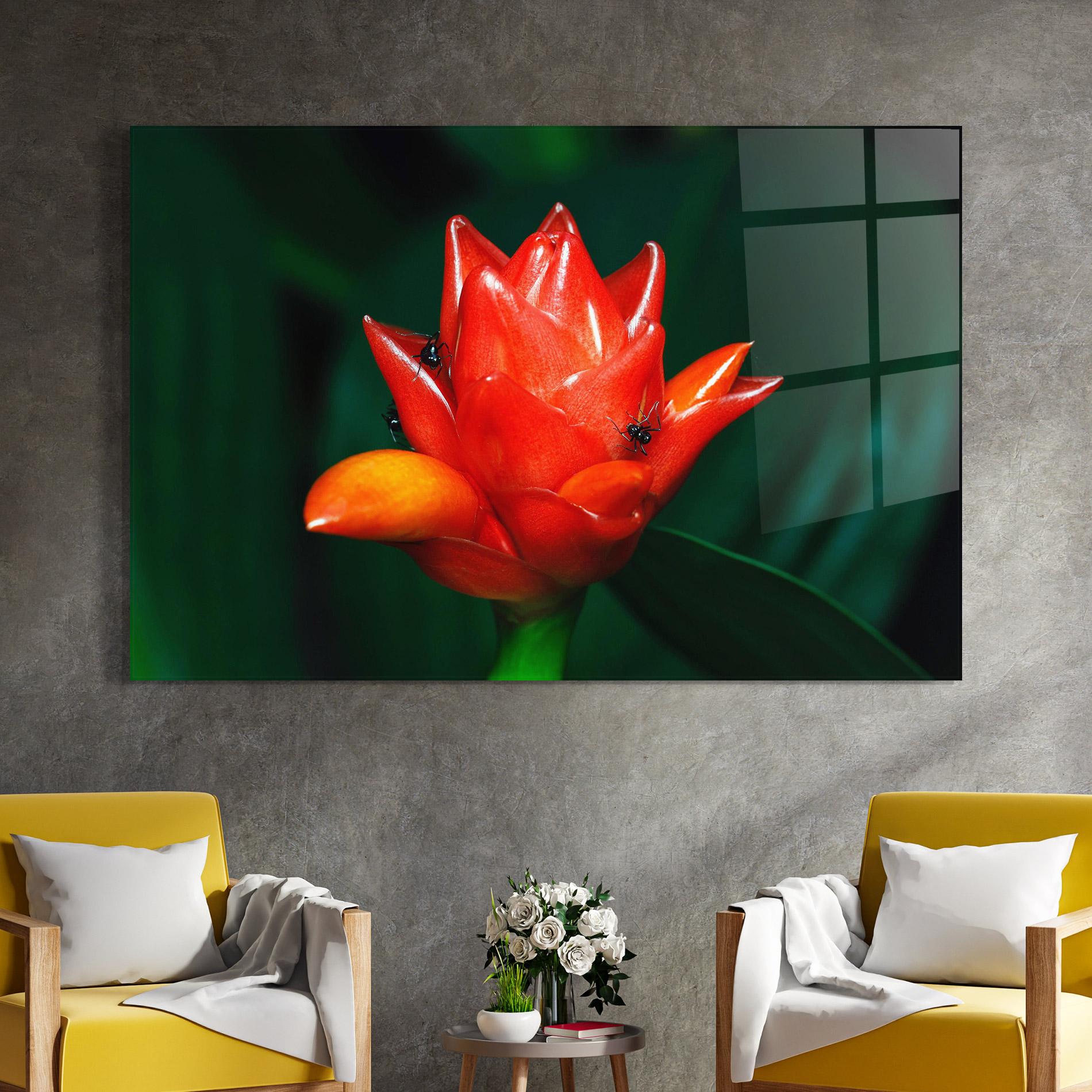 Tablou Sticla Cool Orange Exotic mockup 4