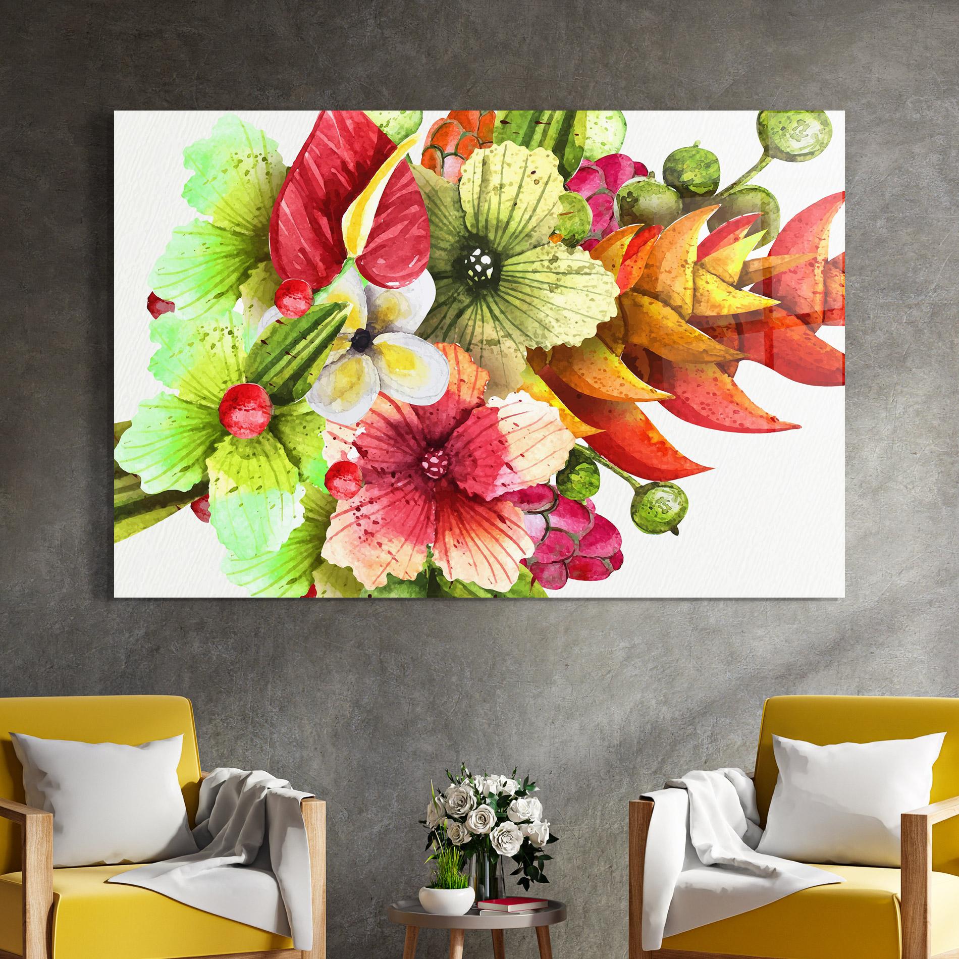 Tablou Sticla Exotic Green Orange mockup 4