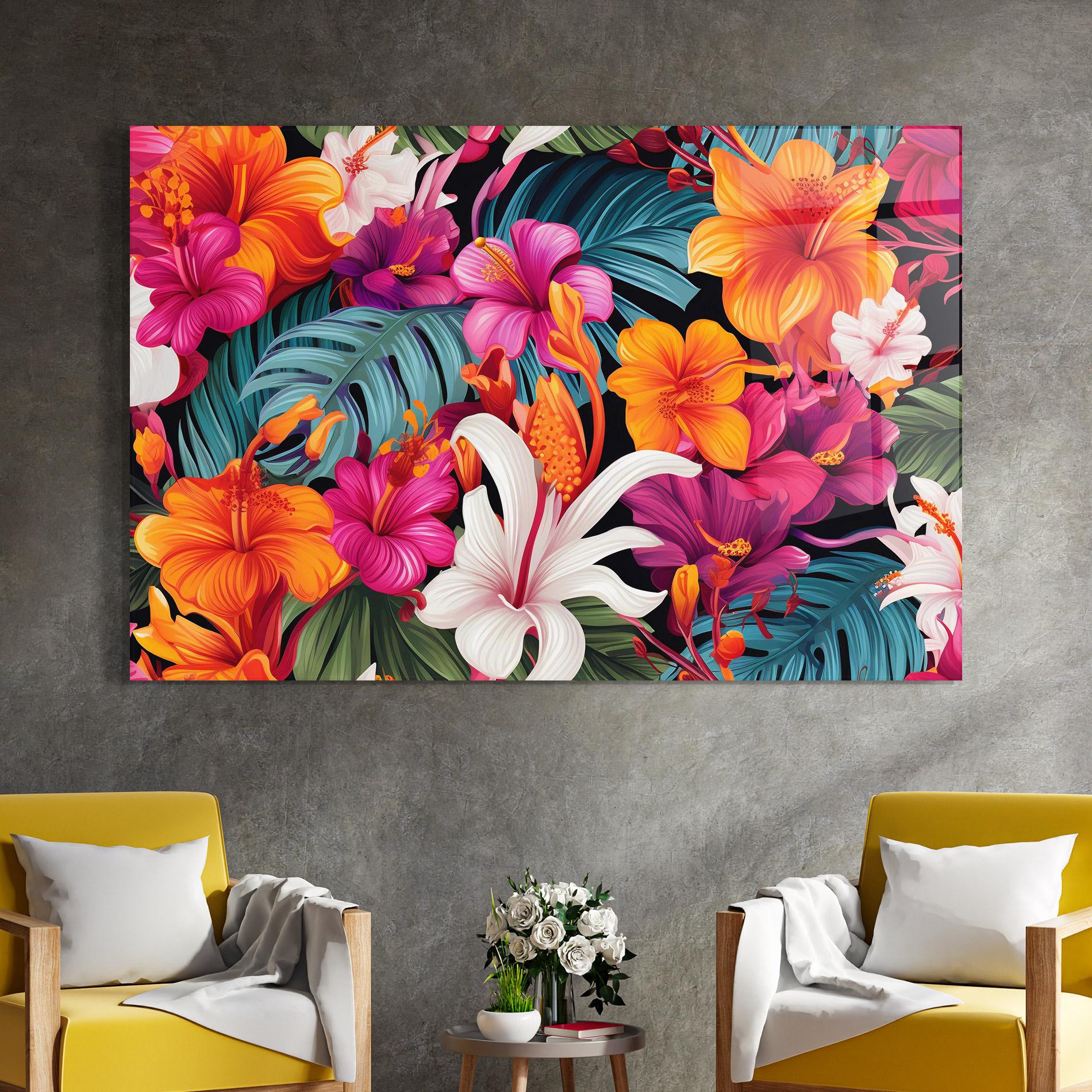 Tablou Sticla Exotic Patern mockup 4