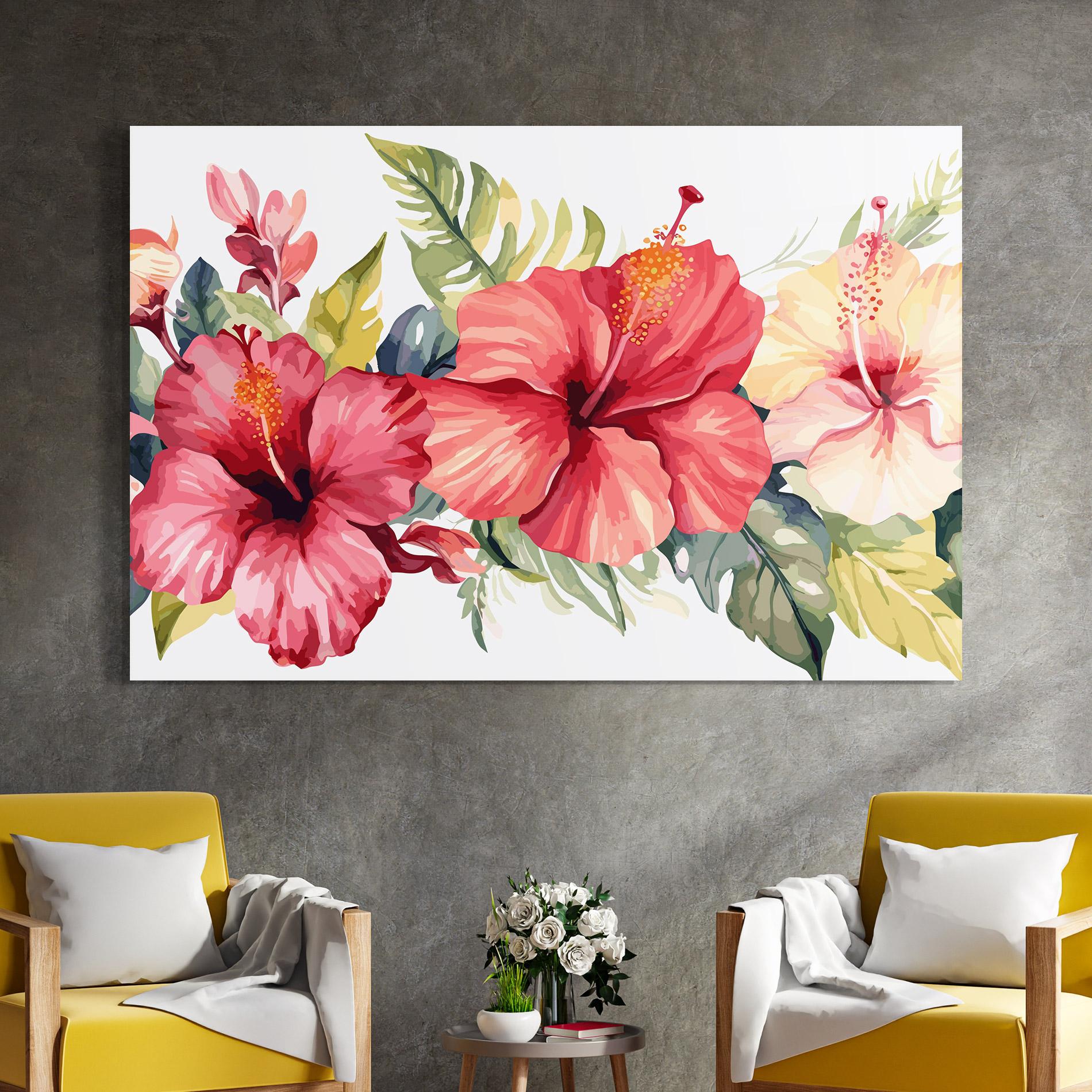 Tablou Sticla Flowers Exotic Art mockup 4