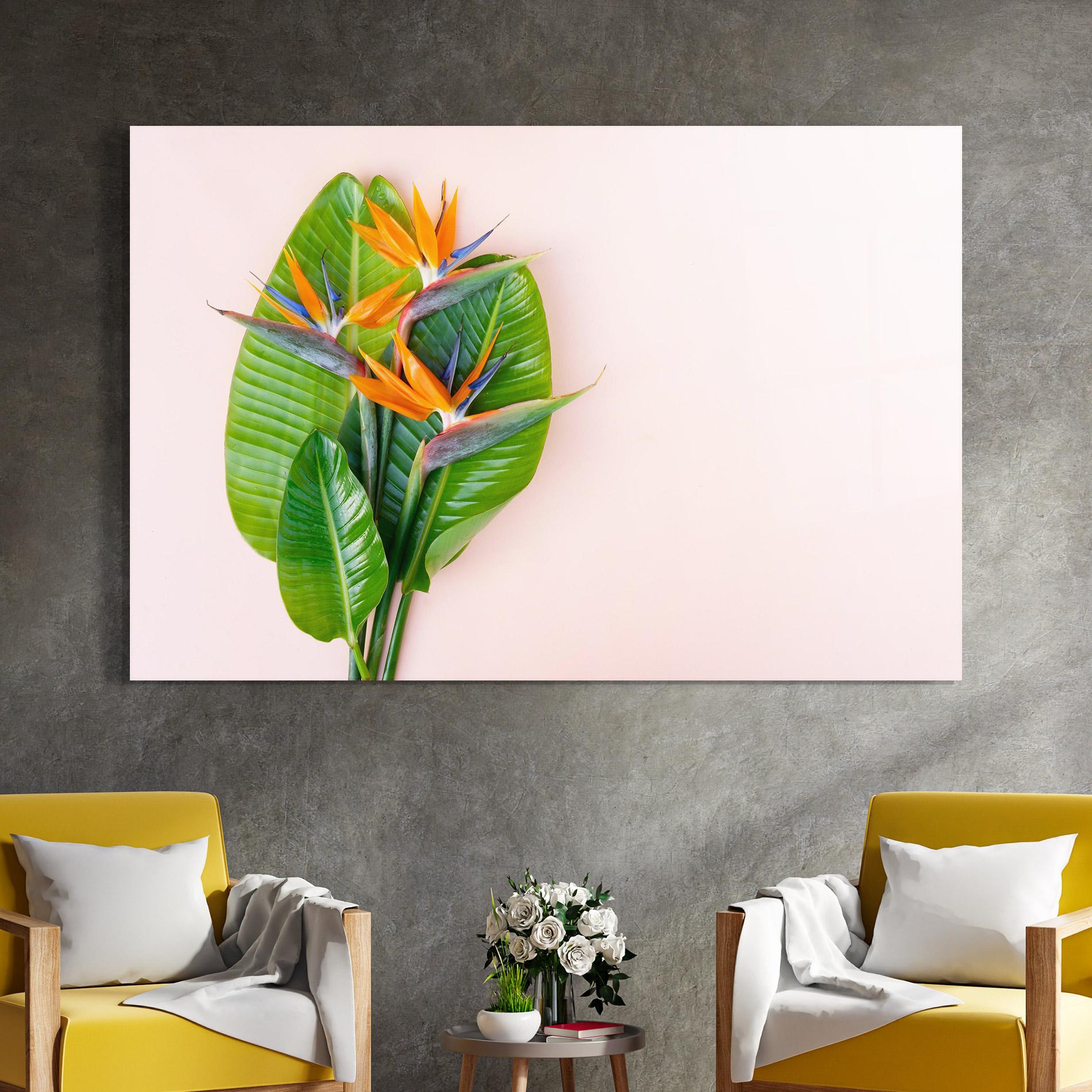 Tablou Sticla Tropical Exotic Leaf mockup 4