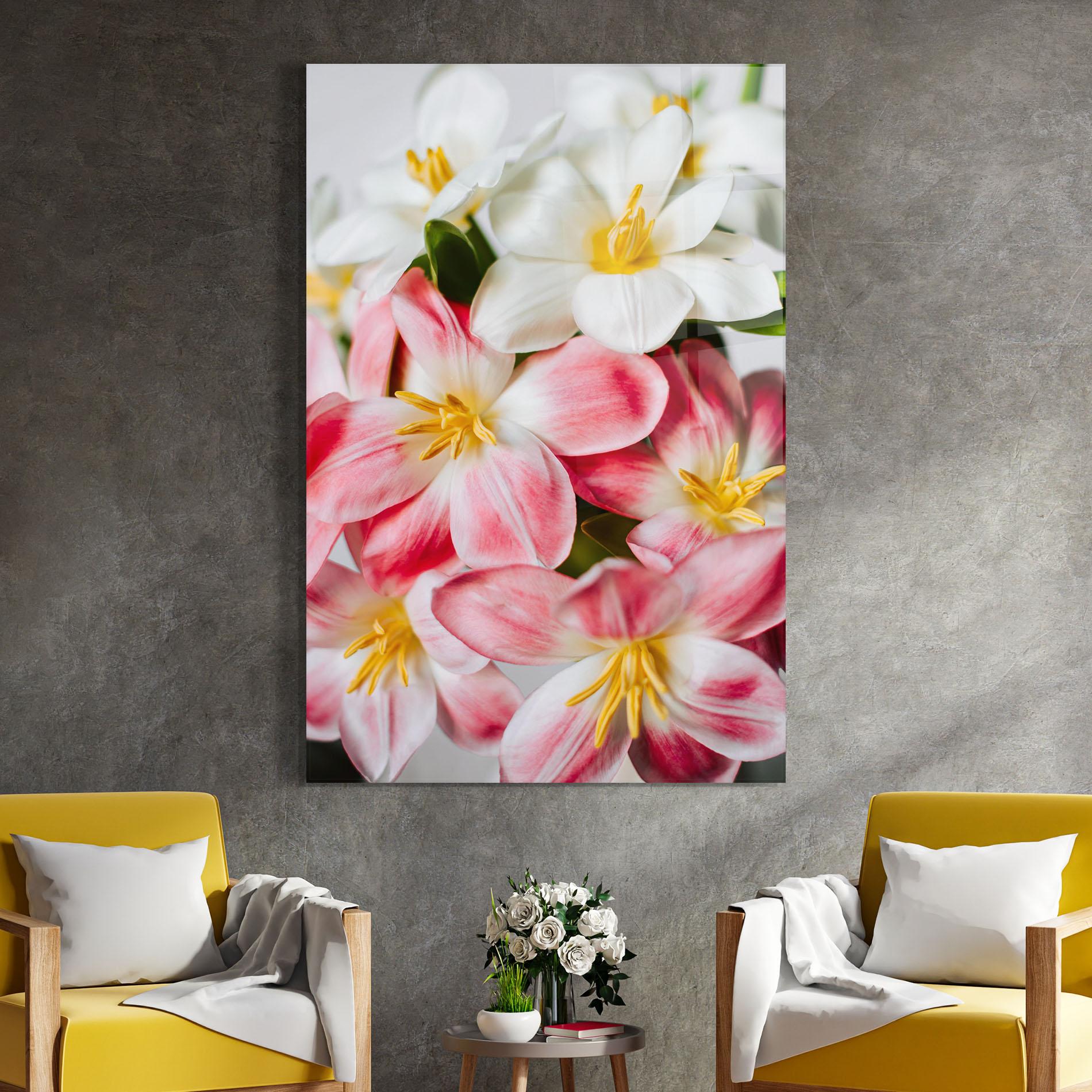 Tablou Sticla Beautiful Exotic Flower mockup 4