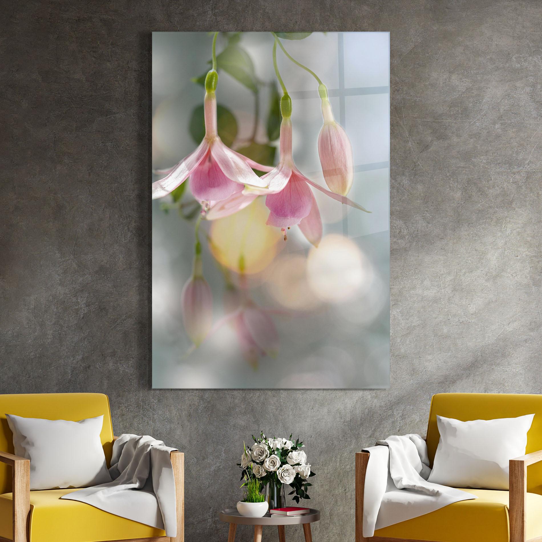 Tablou Sticla Dreamy Pink Exotic mockup 4