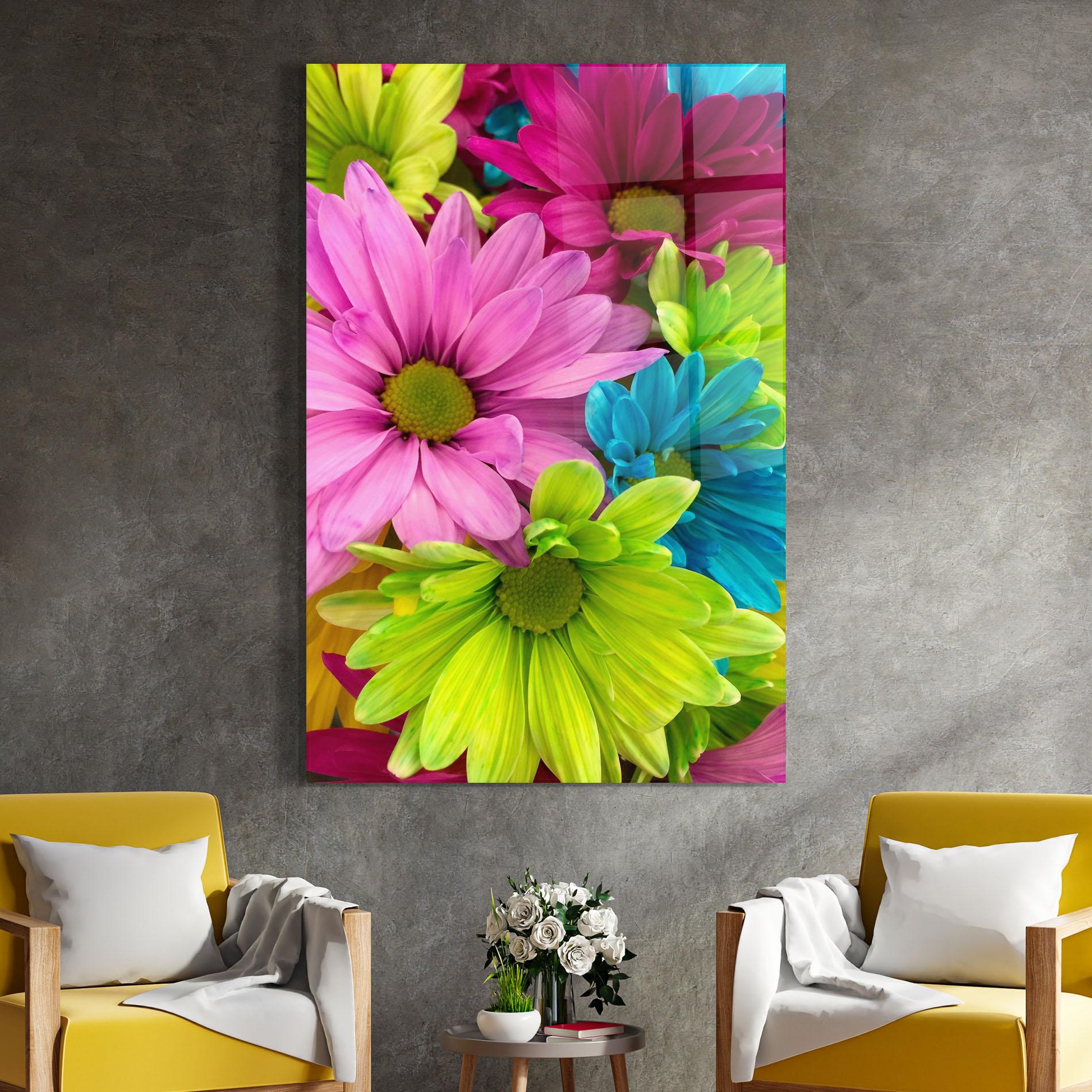 Tablou Sticla Three Shades Of Flower mockup 4