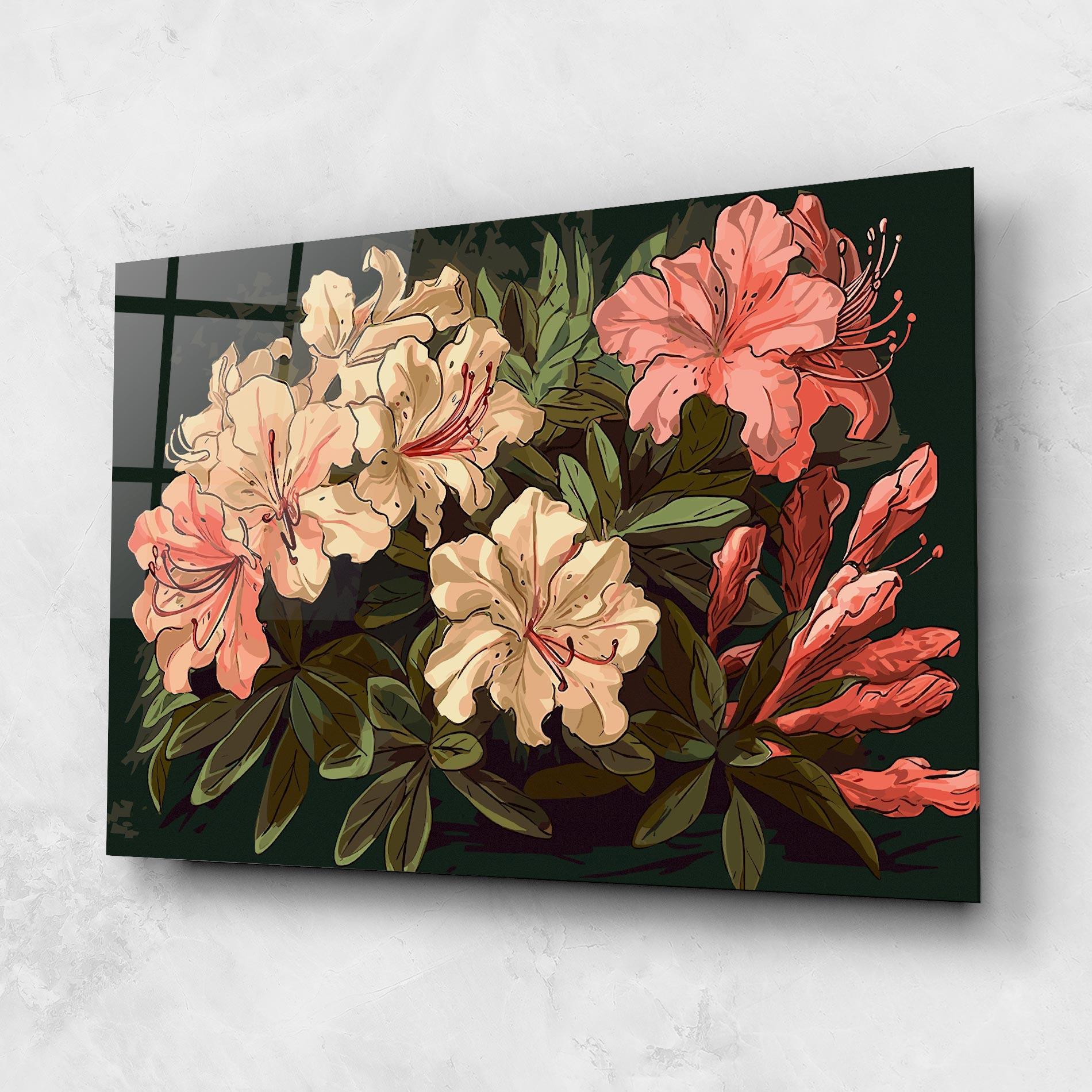 Tablou Sticla Exotic Flowers Art mockup 1