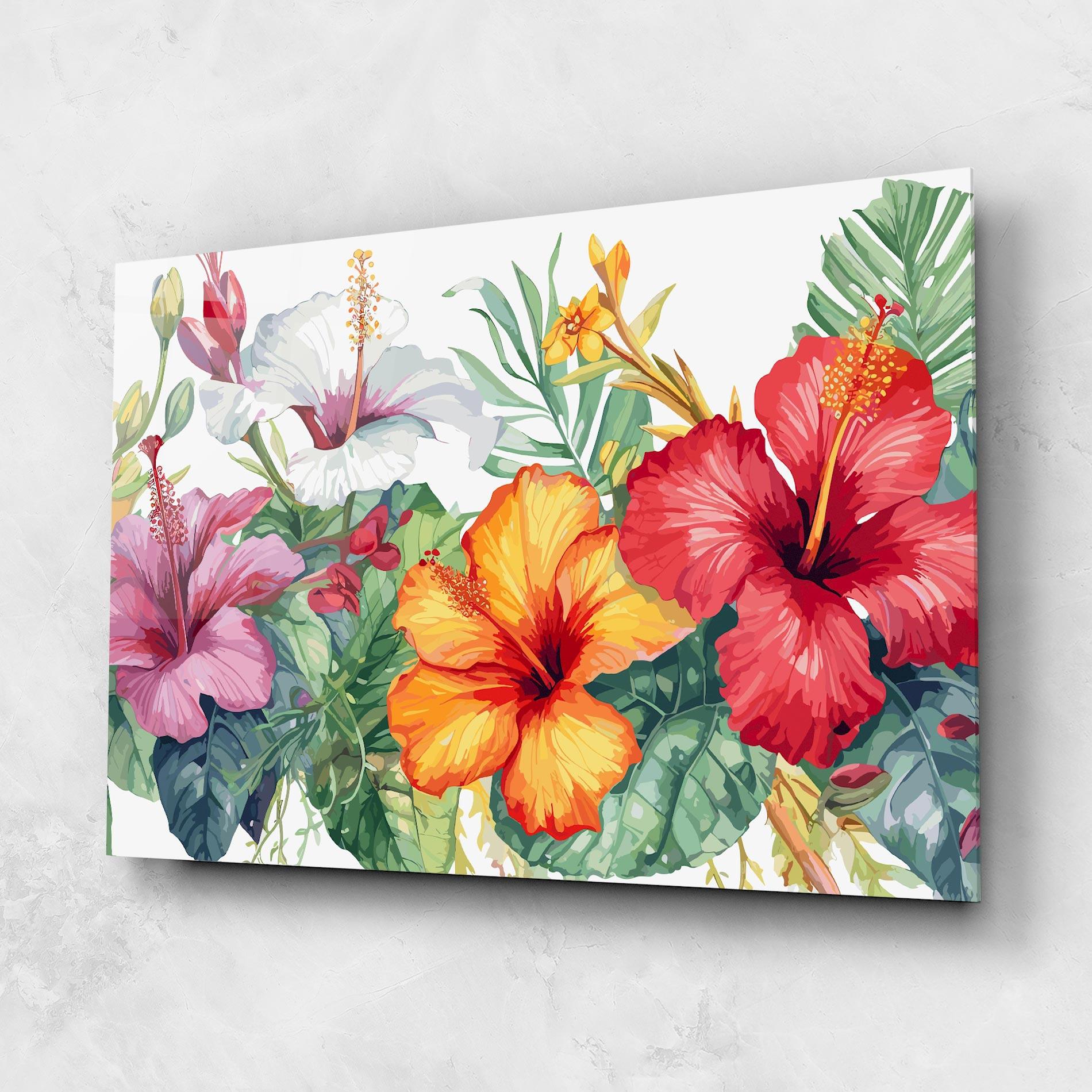 Tablou Sticla Exotic Flowers mockup 1
