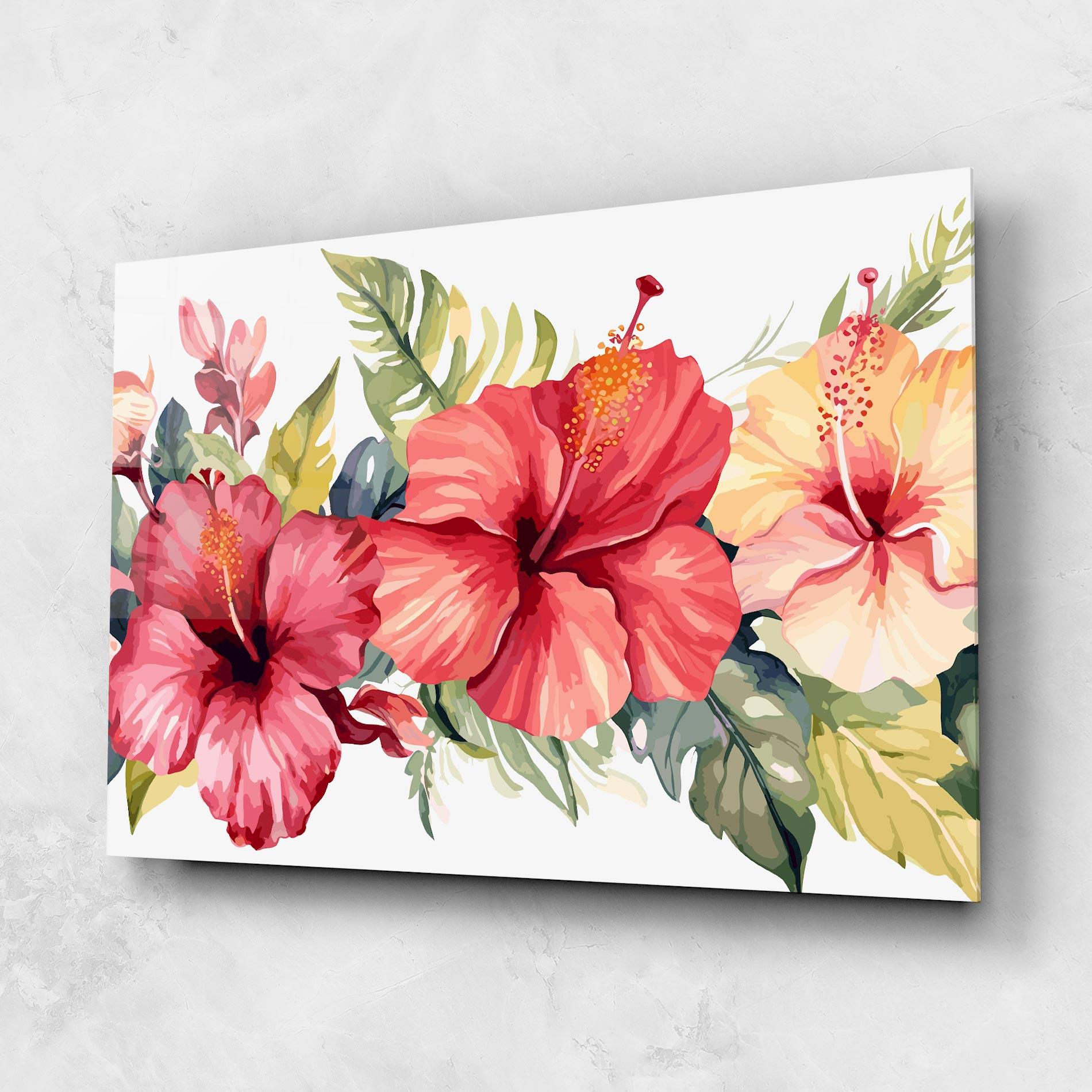 Tablou Sticla Flowers Exotic Art mockup 1